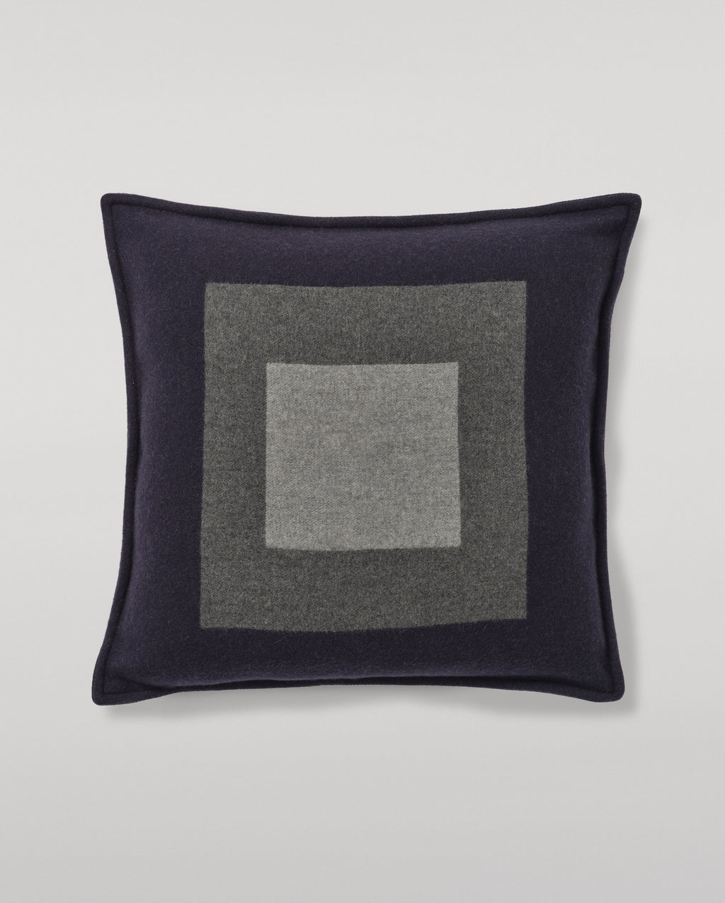 Johnstons of Elgin - Art Geometric Navy & Grey Cashmere Cushion
