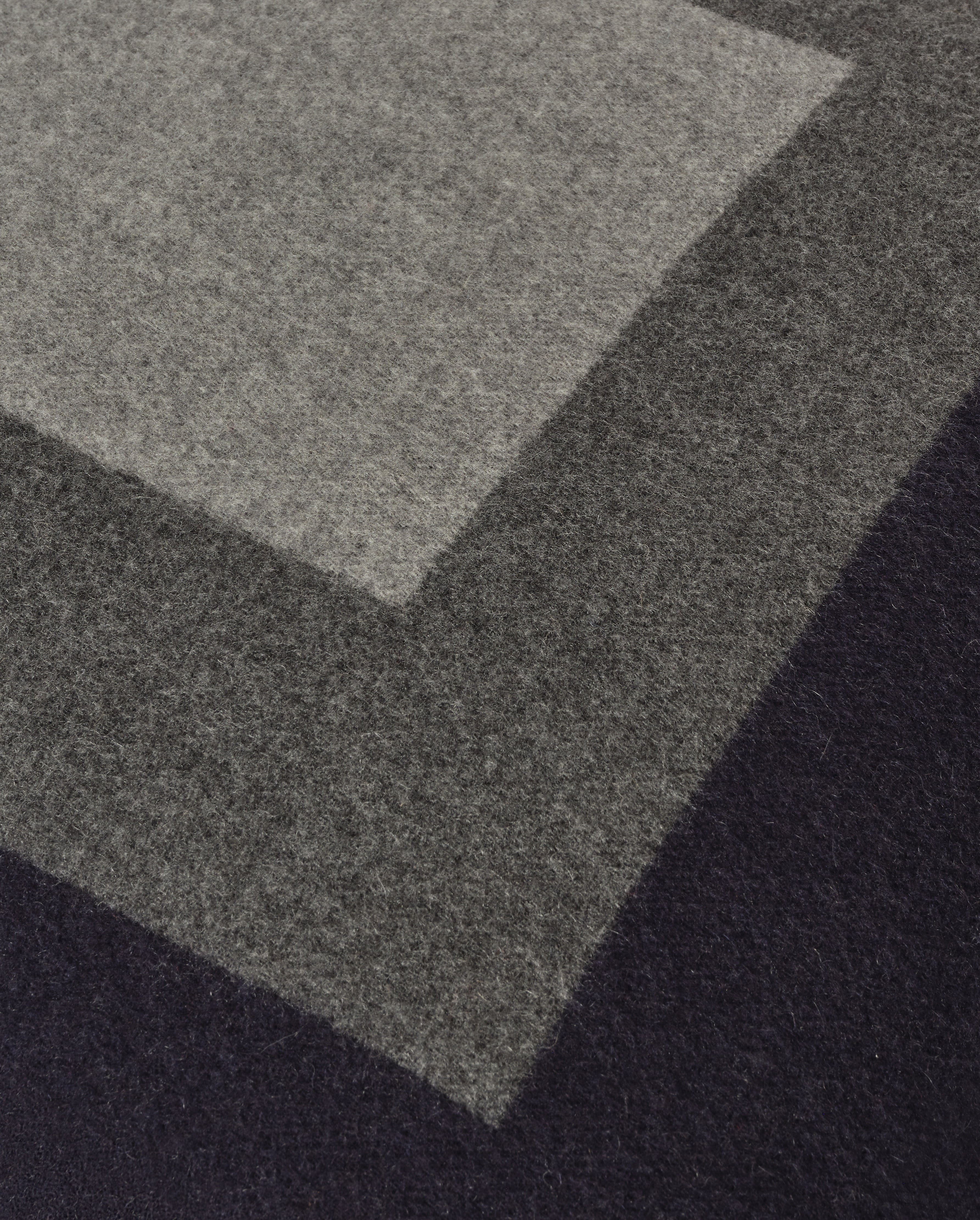 Johnstons of Elgin - Art Geometric Navy & Grey Cashmere Cushion
