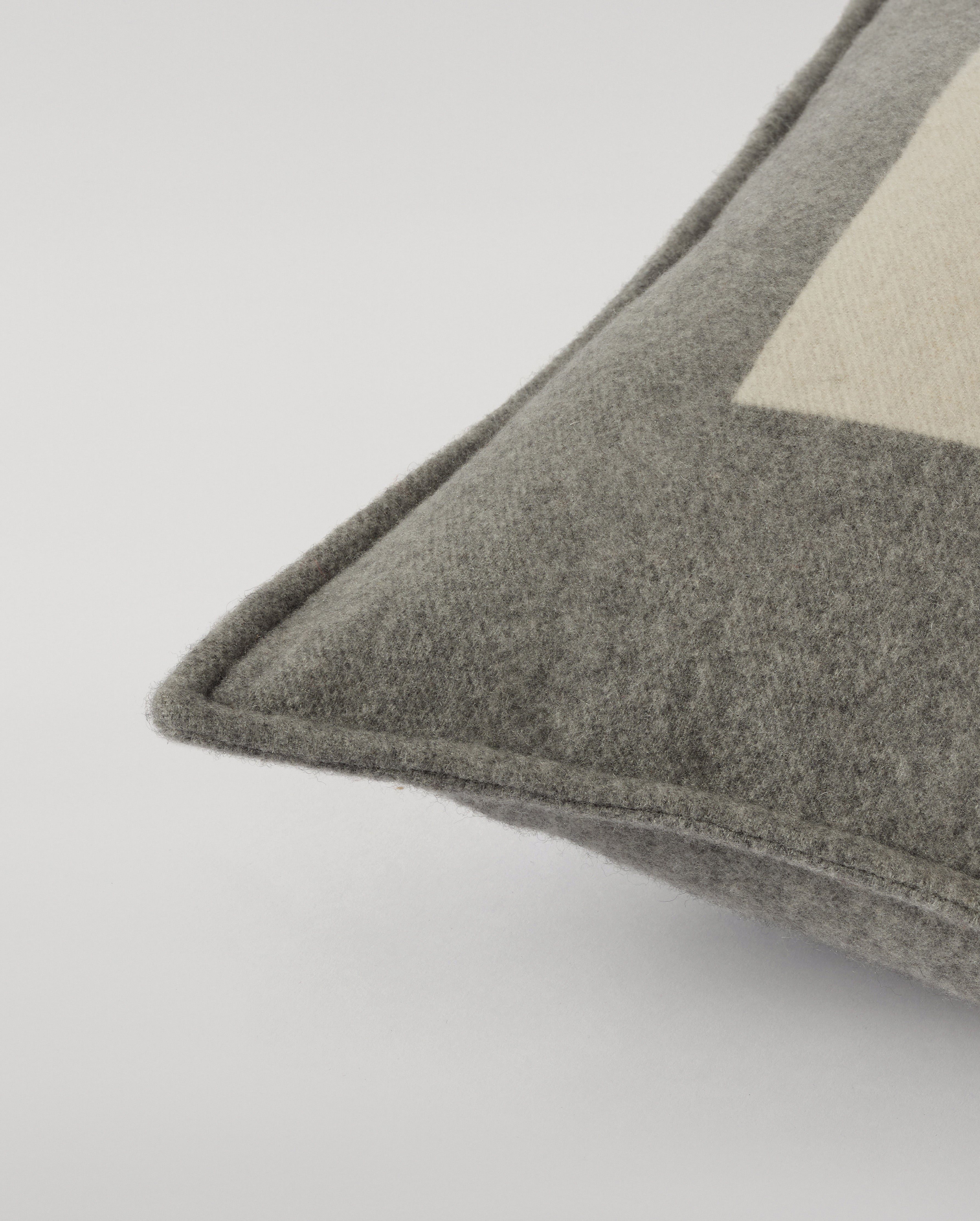 Johnstons of Elgin - Art Geometric Grey & Natural Cashmere Cushion
