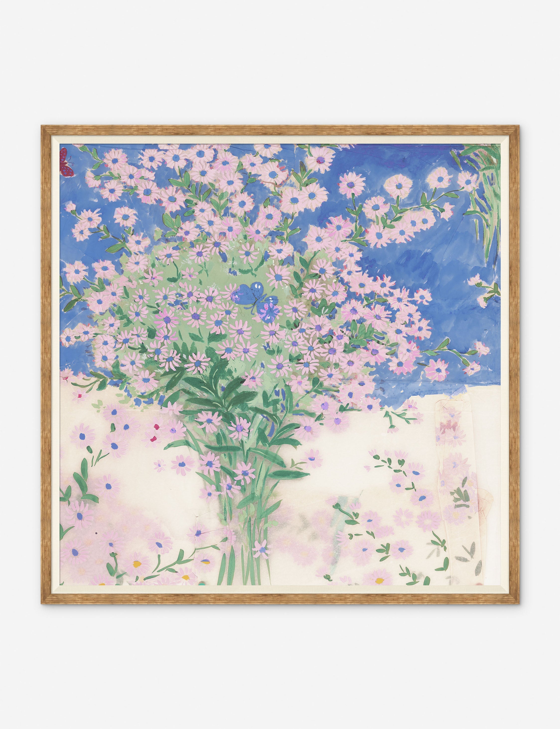 Lulu and Georgia - Papillons Et Margeurites Diptych Print by Paule Marrot