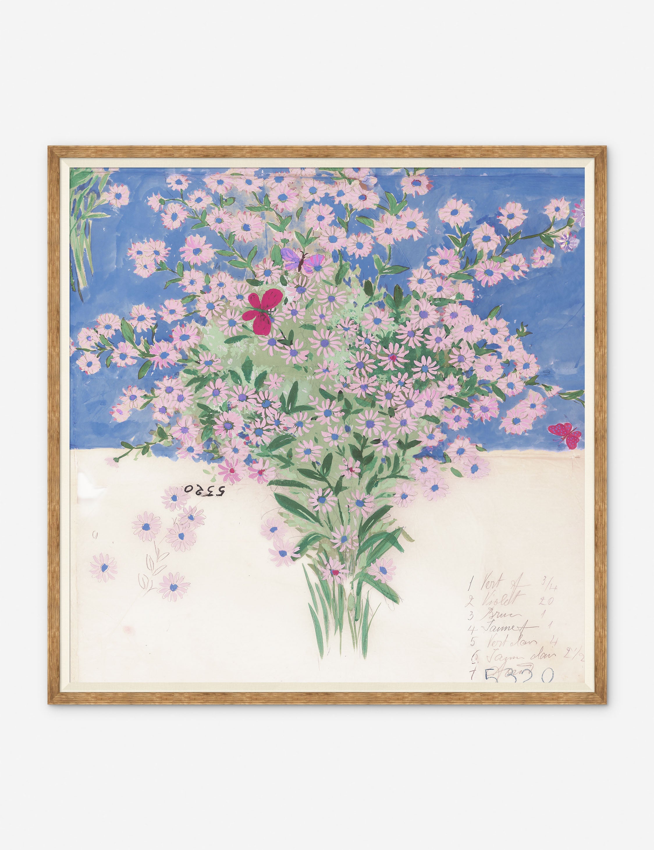 Lulu and Georgia - Papillons Et Margeurites Diptych Print by Paule Marrot
