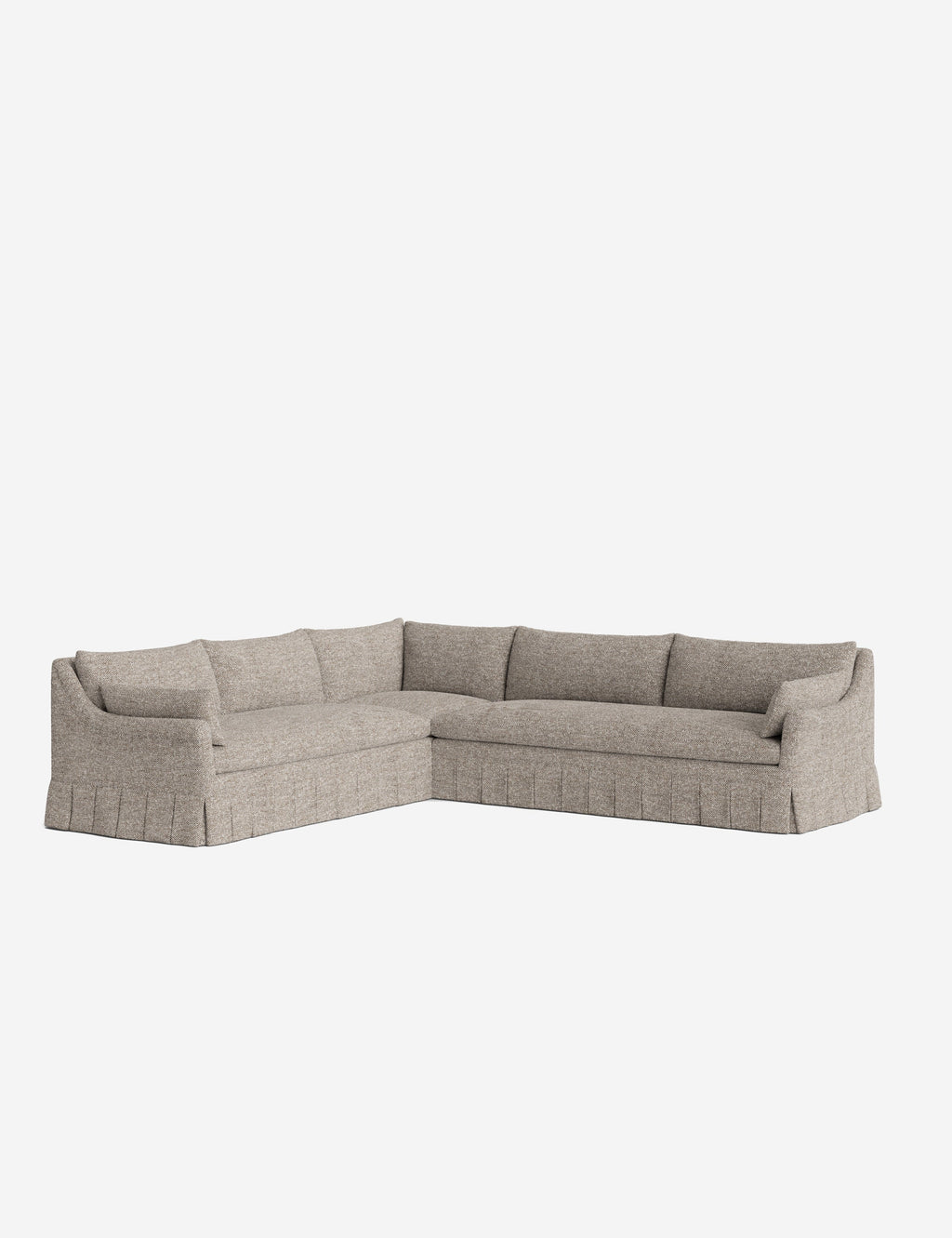 Lulu and Georgia - Portola Rolled Arm Luxe Depth Pleated Corner Sectional Sofa