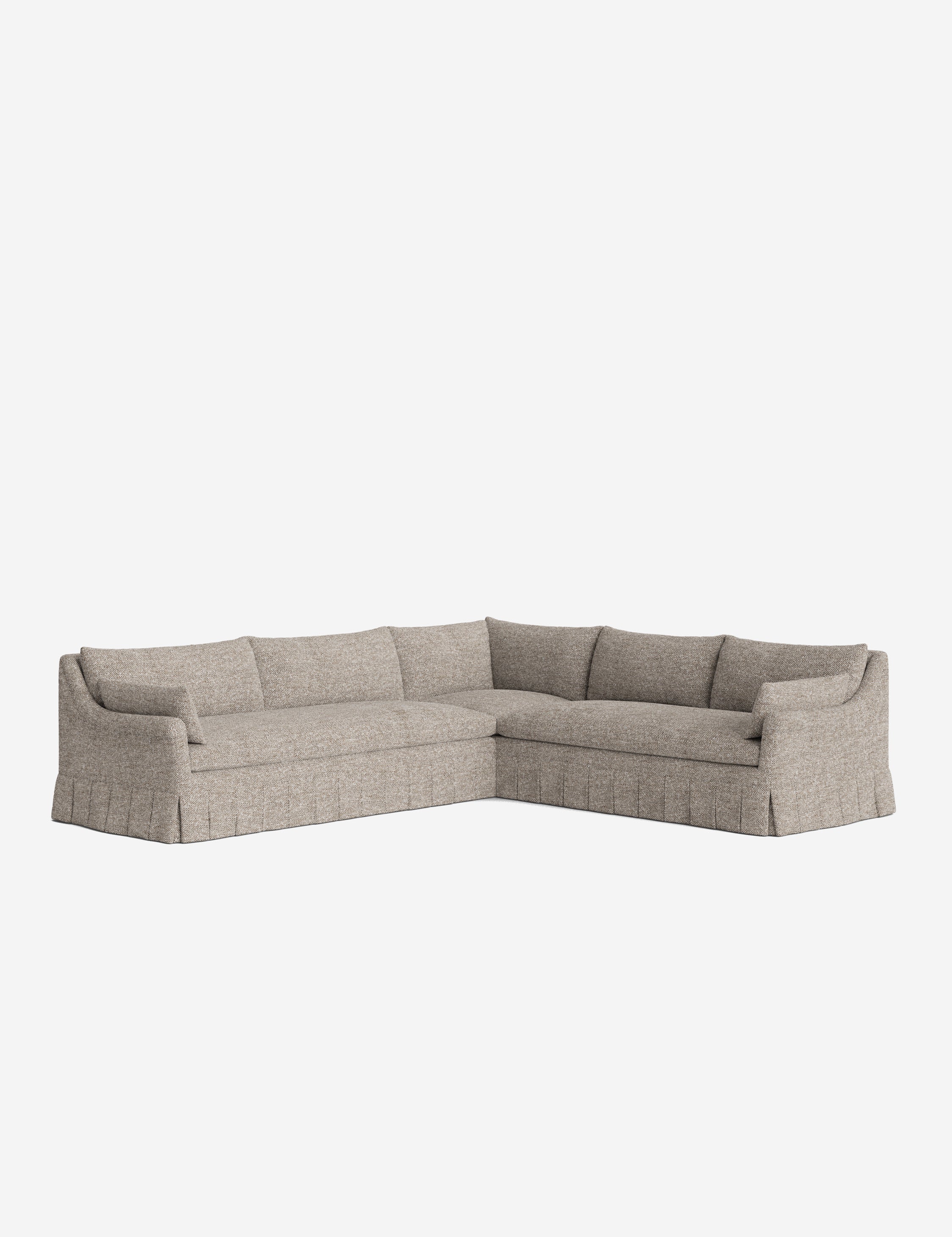 Lulu and Georgia - Portola Rolled Arm Luxe Depth Pleated Corner Sectional Sofa