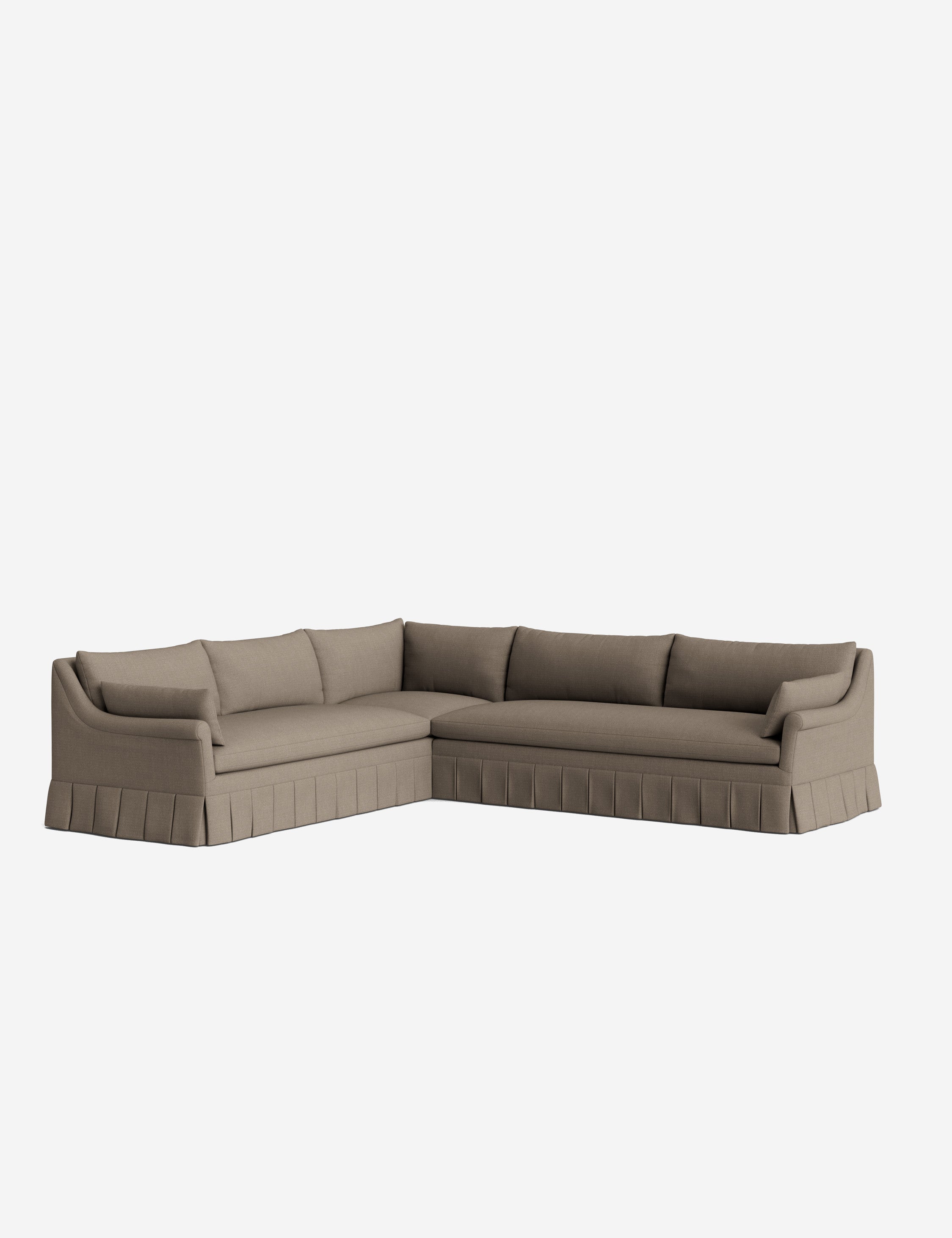 Lulu and Georgia - Portola Rolled Arm Luxe Depth Pleated Corner Sectional Sofa