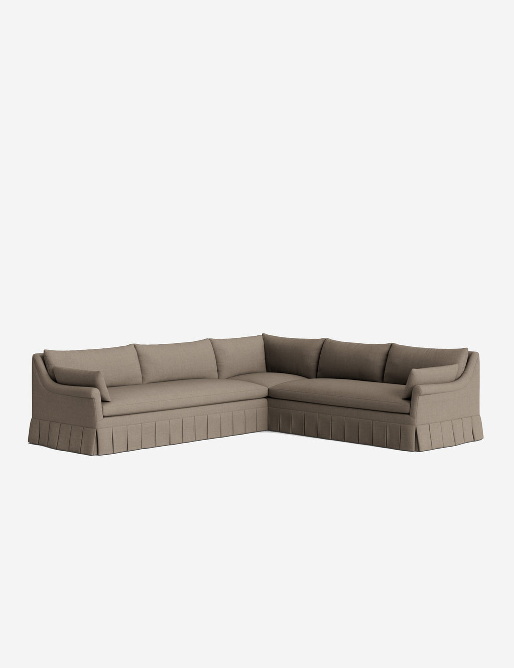 Lulu and Georgia - Portola Rolled Arm Luxe Depth Pleated Corner Sectional Sofa