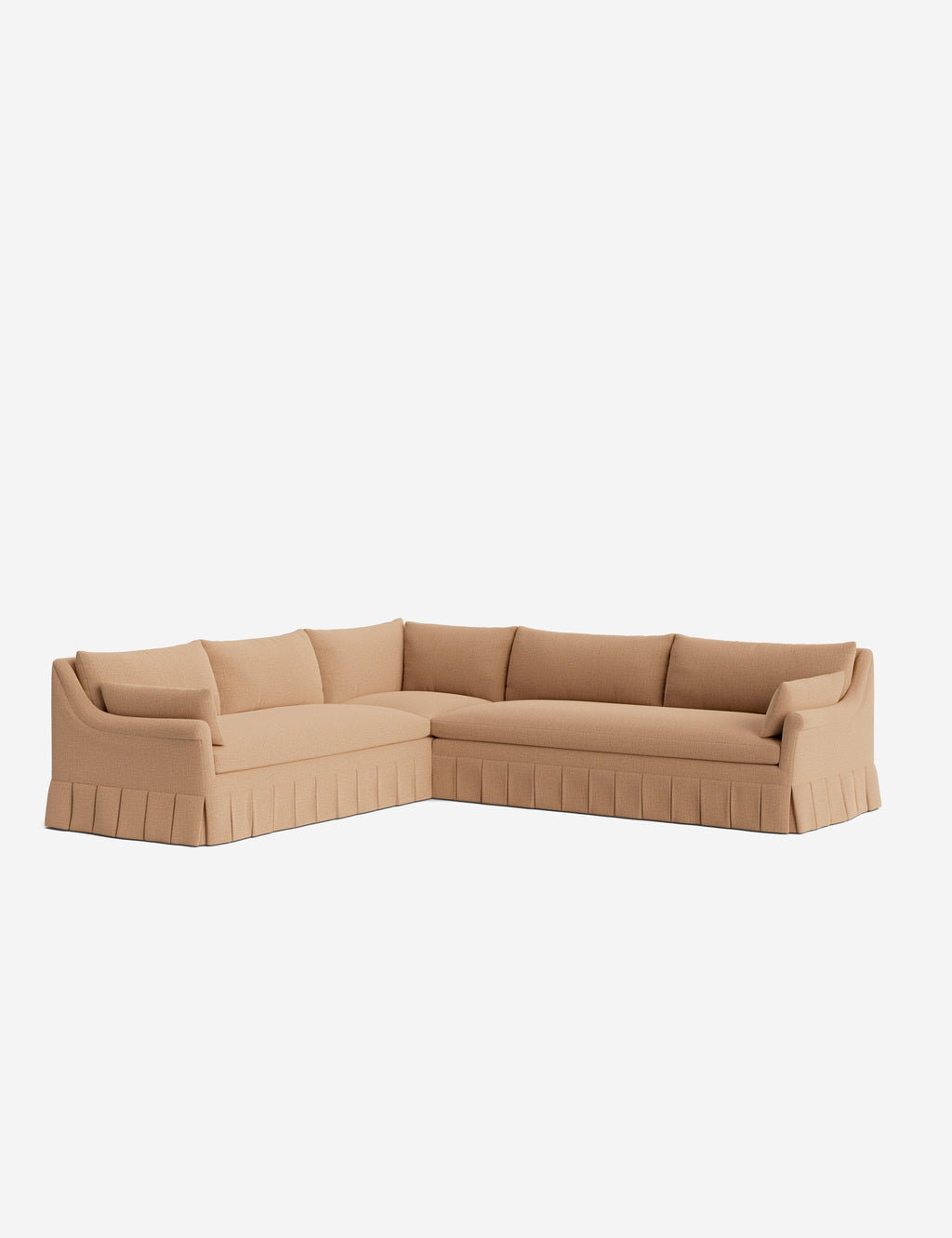 Lulu and Georgia - Portola Rolled Arm Luxe Depth Pleated Corner Sectional Sofa