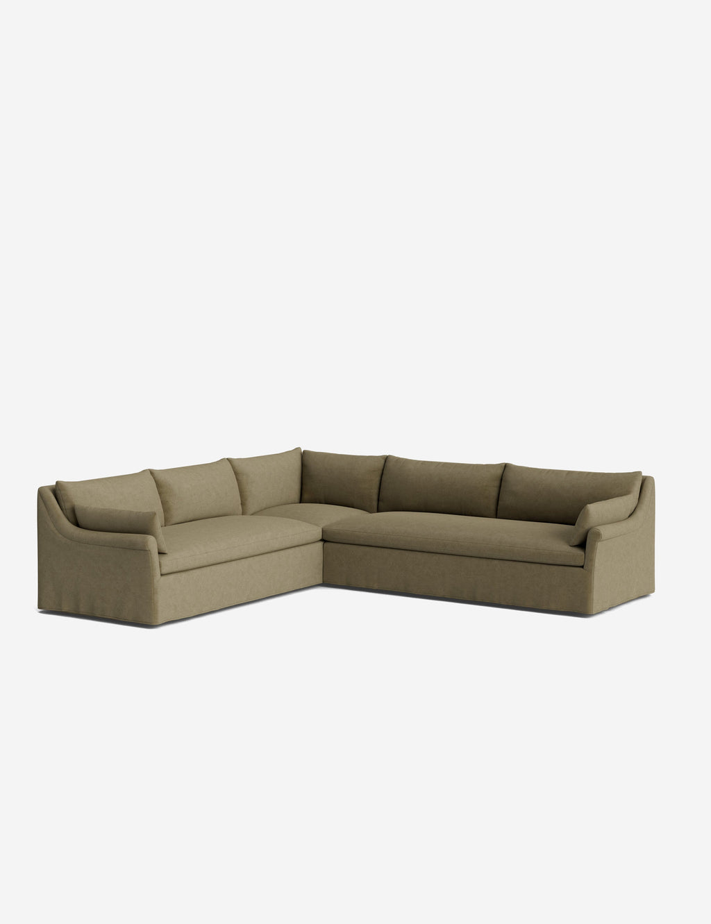 Lulu and Georgia - Portola Rolled Arm Luxe Depth Slipcover Corner Sectional Sofa
