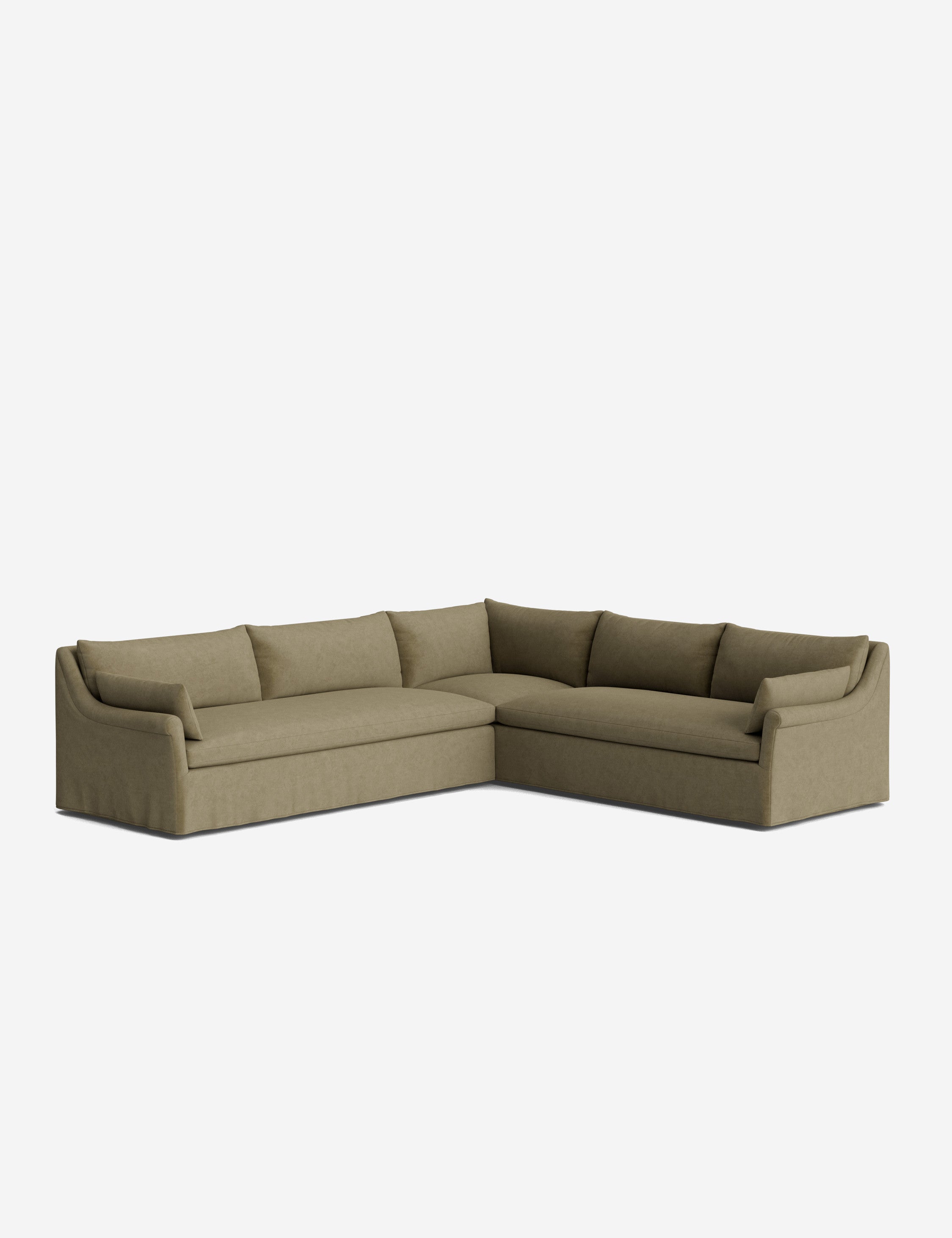 Lulu and Georgia - Portola Rolled Arm Luxe Depth Slipcover Corner Sectional Sofa