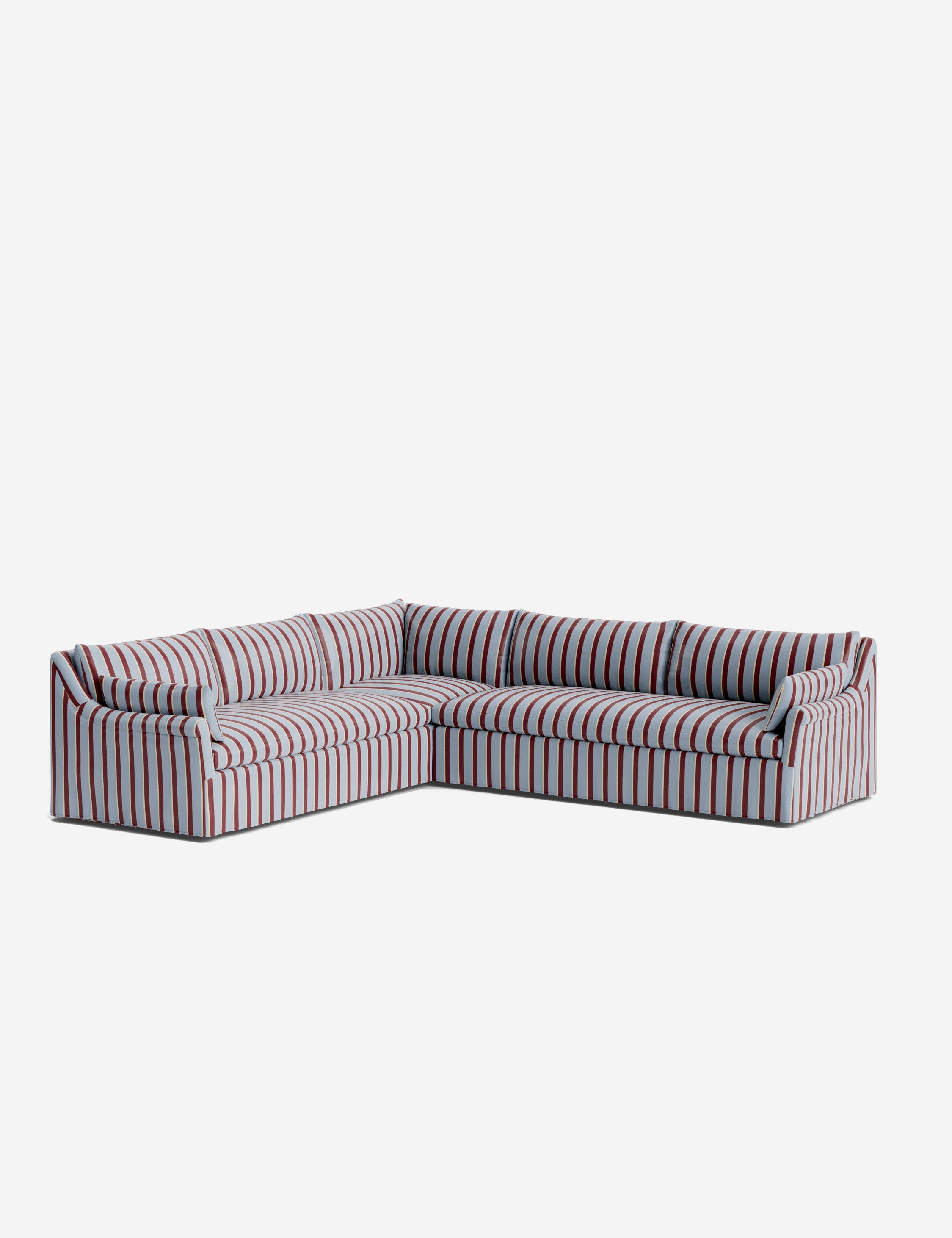 Lulu and Georgia - Portola Rolled Arm Luxe Depth Slipcover Corner Sectional Sofa