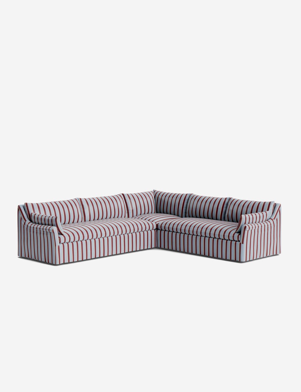 Lulu and Georgia - Portola Rolled Arm Luxe Depth Slipcover Corner Sectional Sofa