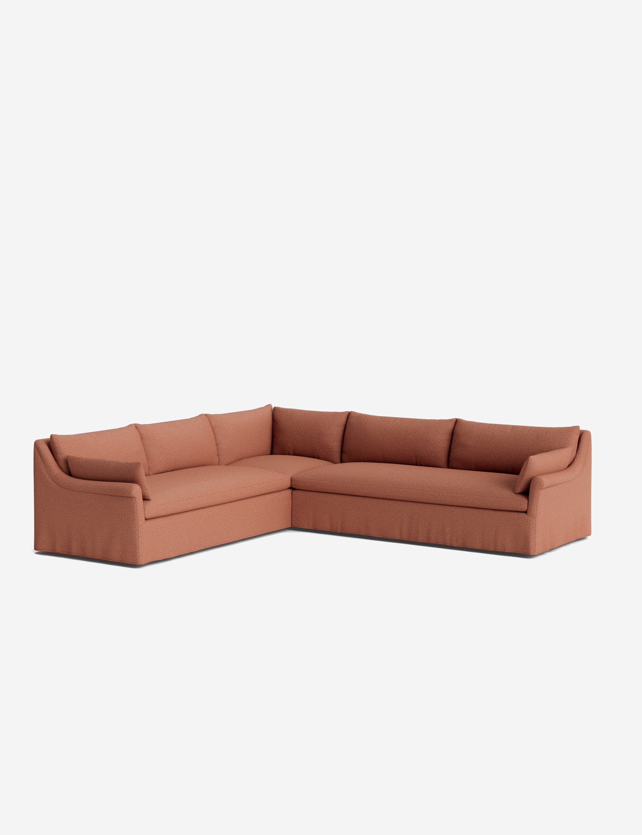 Lulu and Georgia - Portola Rolled Arm Luxe Depth Slipcover Corner Sectional Sofa