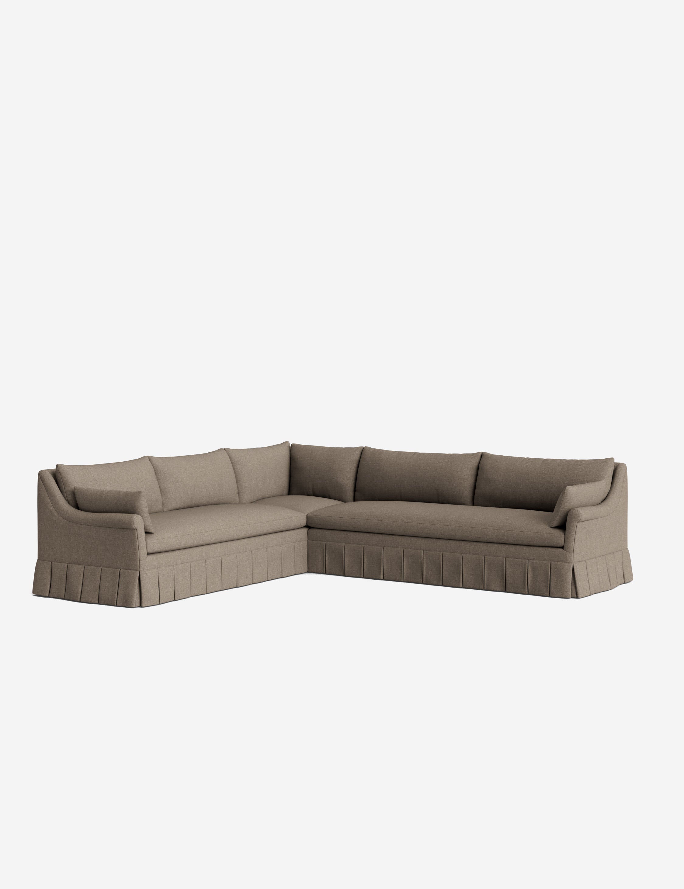 Lulu and Georgia - Portola Rolled Arm Pleated Sectional Sofa
