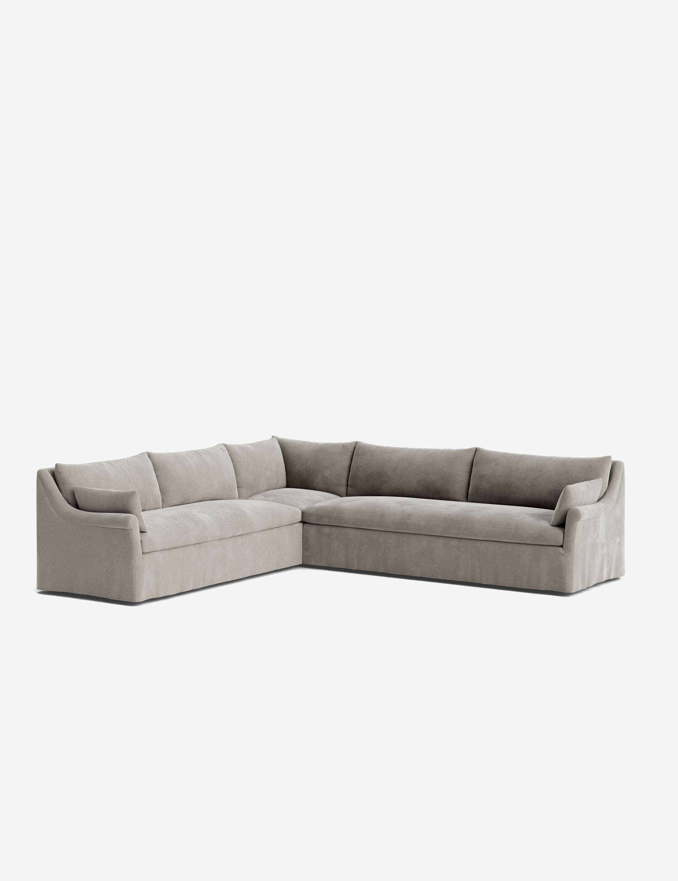 Lulu and Georgia - Portola Rolled Arm Slipcover Corner Sectional Sofa