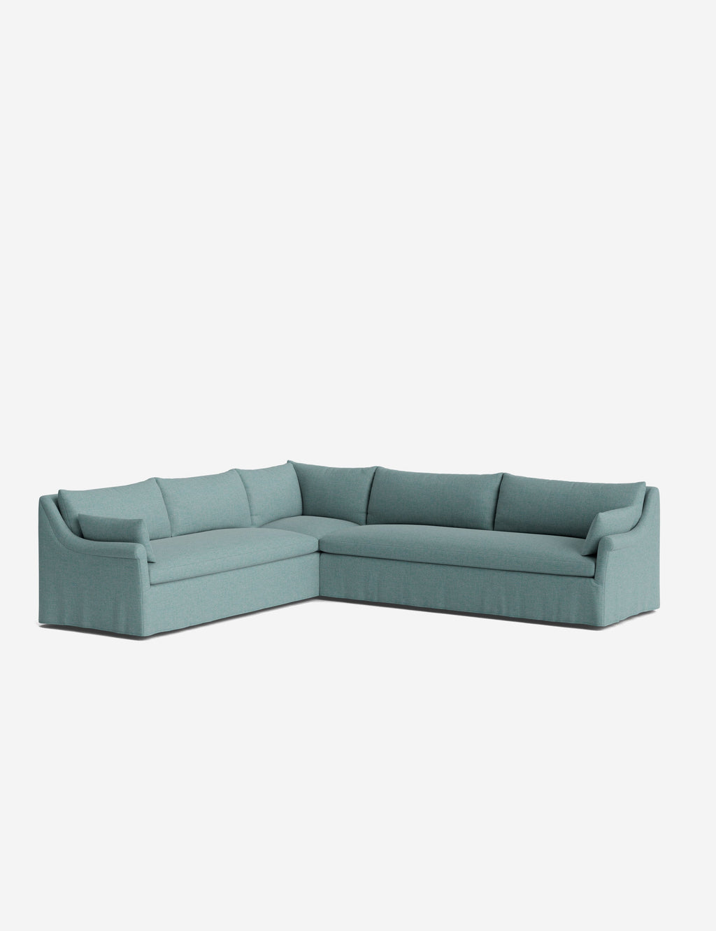 Lulu and Georgia - Portola Rolled Arm Slipcover Corner Sectional Sofa