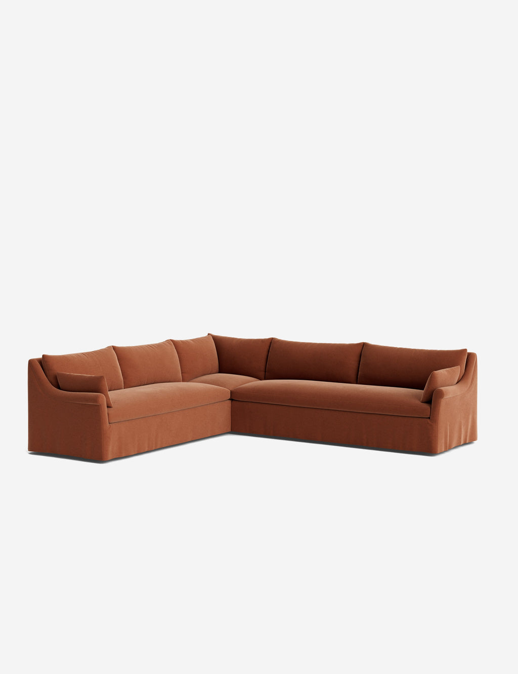 Lulu and Georgia - Portola Rolled Arm Slipcover Corner Sectional Sofa