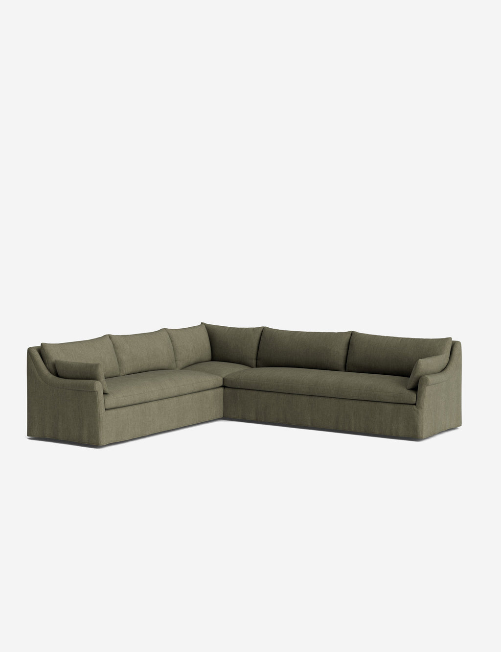Lulu and Georgia - Portola Rolled Arm Slipcover Corner Sectional Sofa