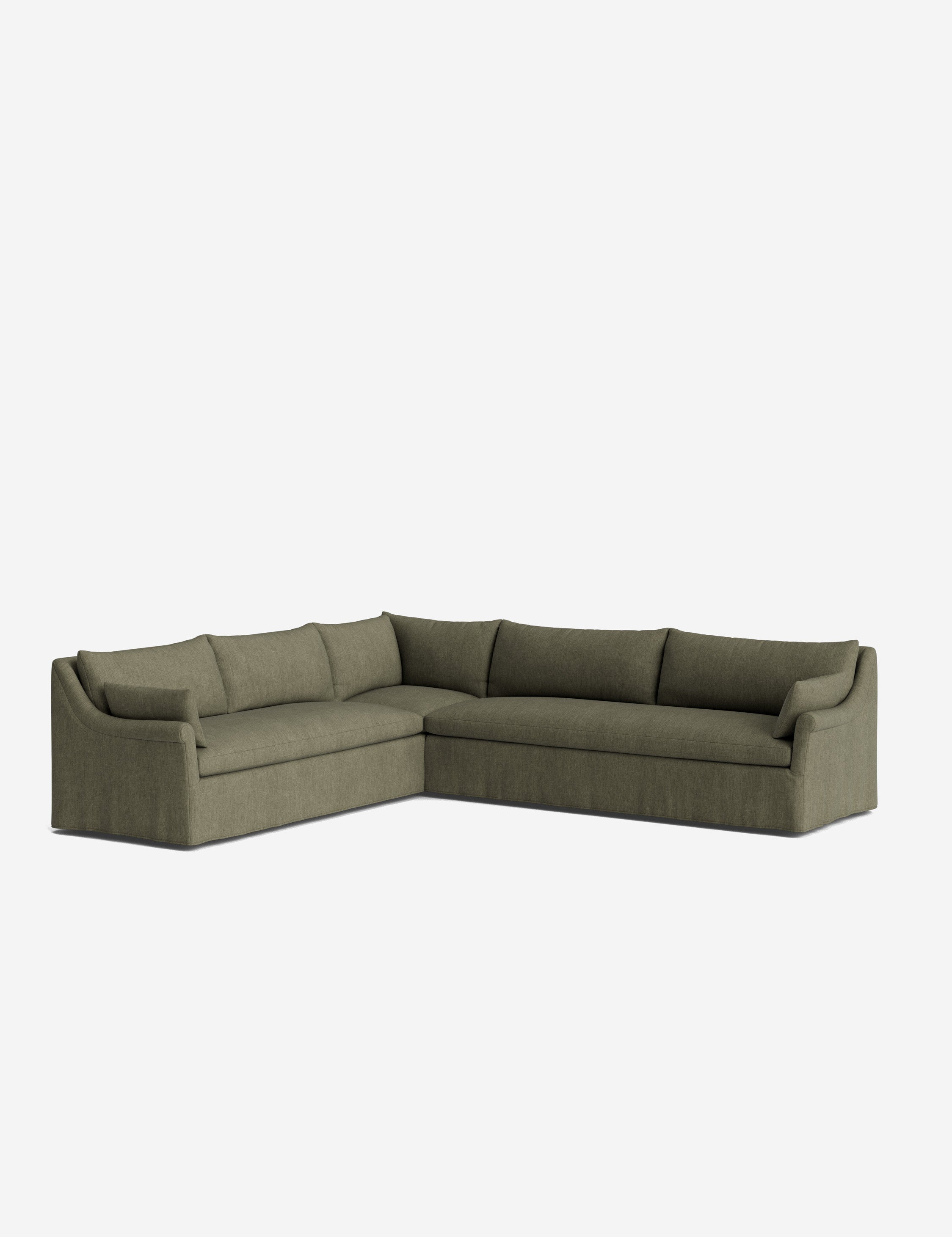 Lulu and Georgia - Portola Rolled Arm Slipcover Corner Sectional Sofa