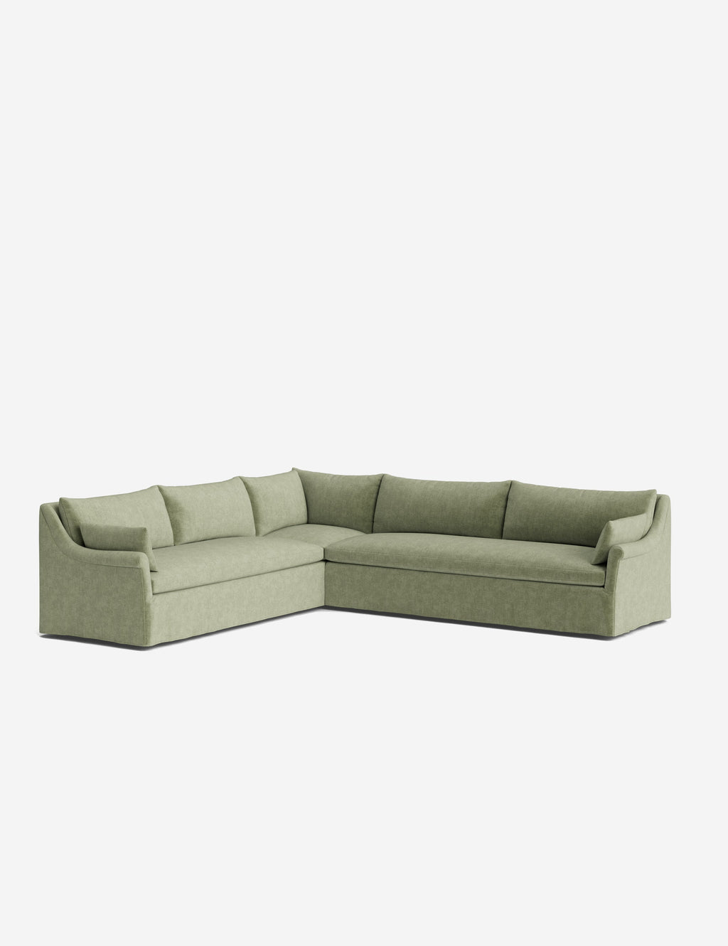 Lulu and Georgia - Portola Rolled Arm Slipcover Corner Sectional Sofa