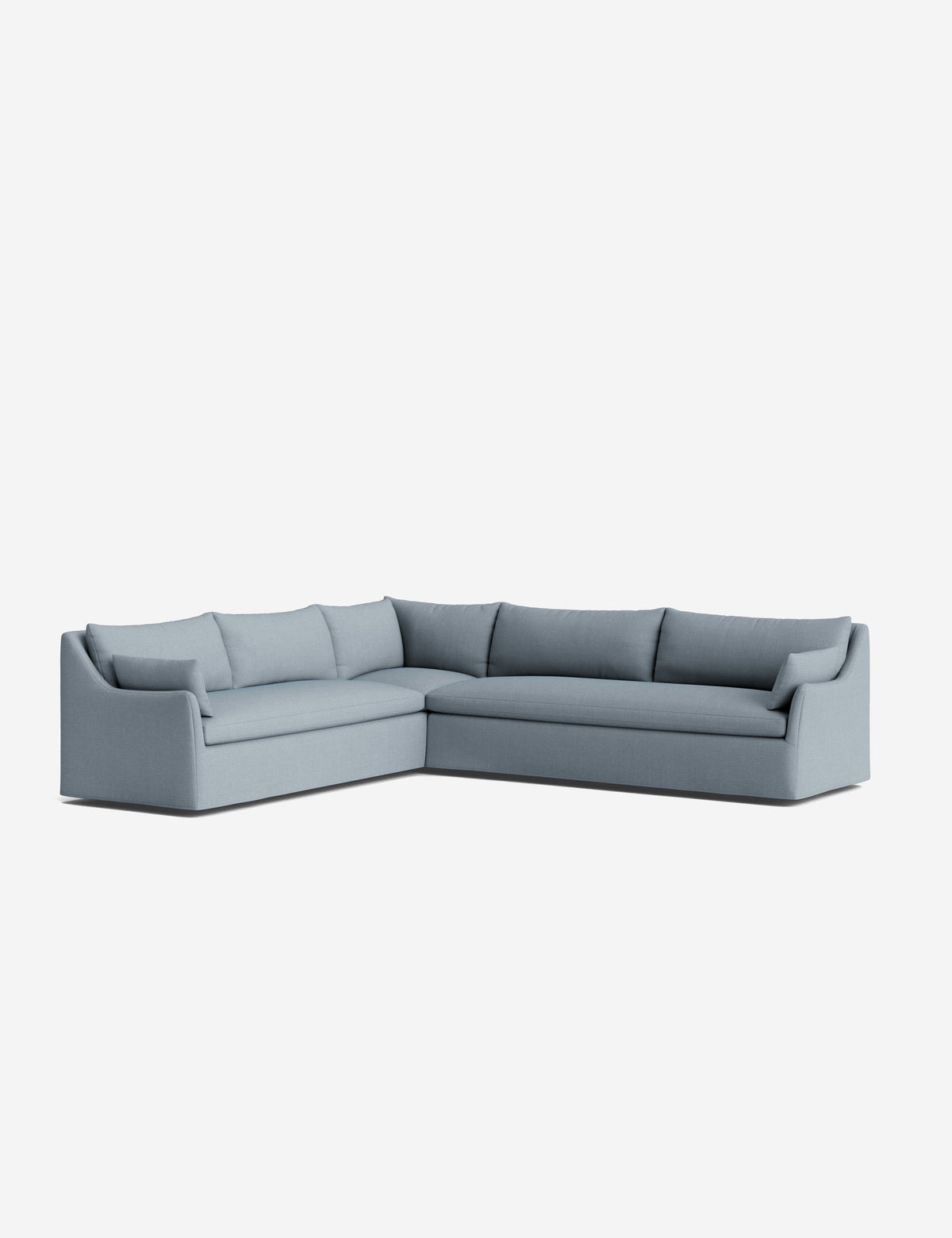 Lulu and Georgia - Open Box: Portola Slipcover Corner Sectional Sofa, Chambray Crypton Nomad Left - Facing