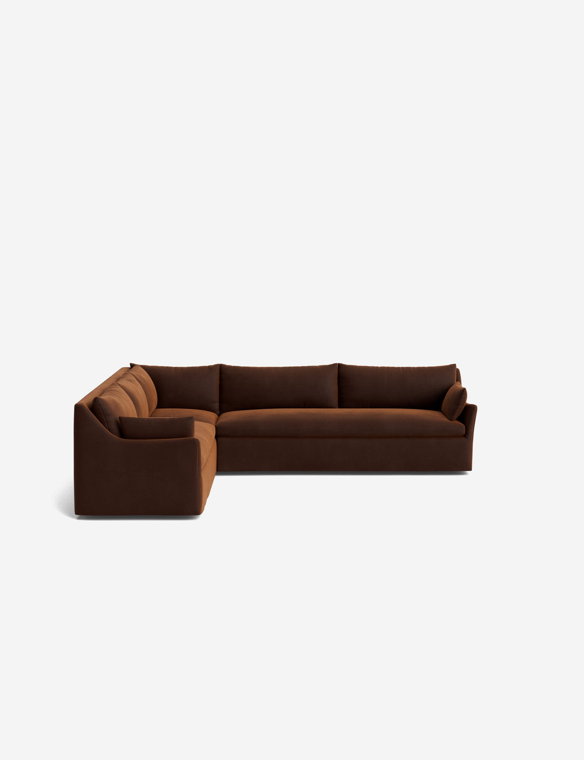 Lulu and Georgia - Open Box: Portola Slipcover Corner Sectional Sofa, Cinnamon Porto Velvet Left - Facing