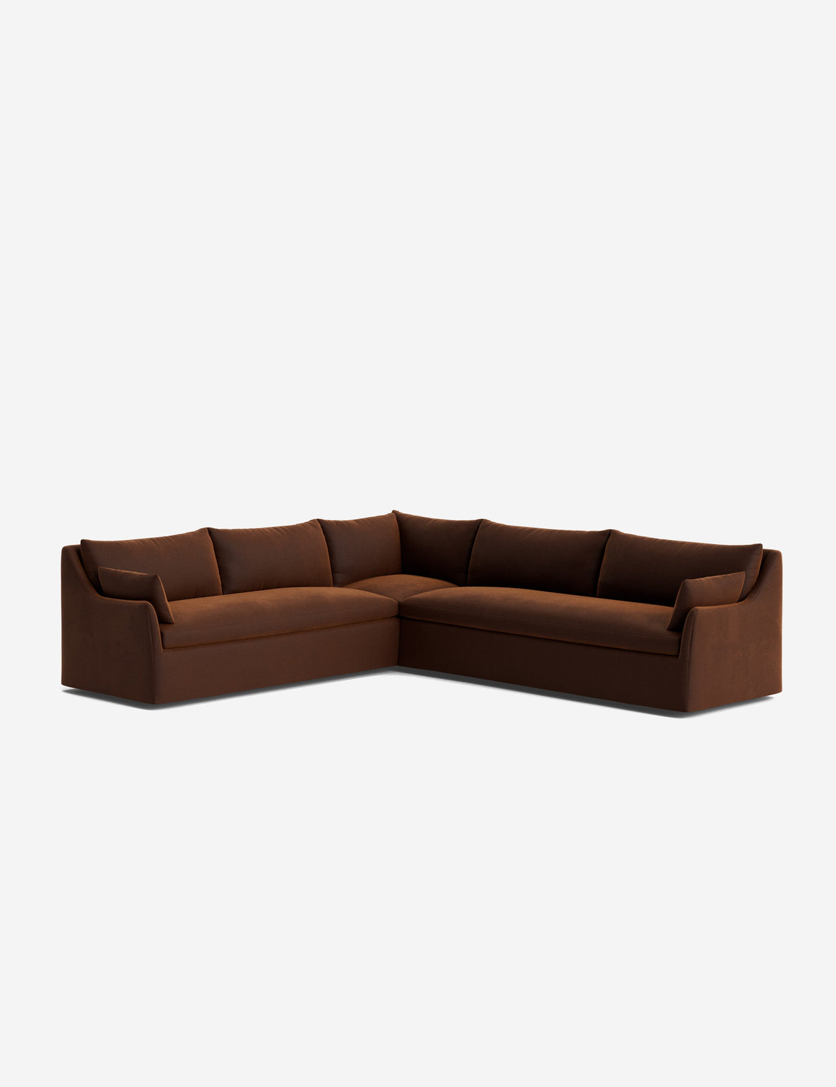 Lulu and Georgia - Open Box: Portola Slipcover Corner Sectional Sofa, Cinnamon Porto Velvet Left - Facing