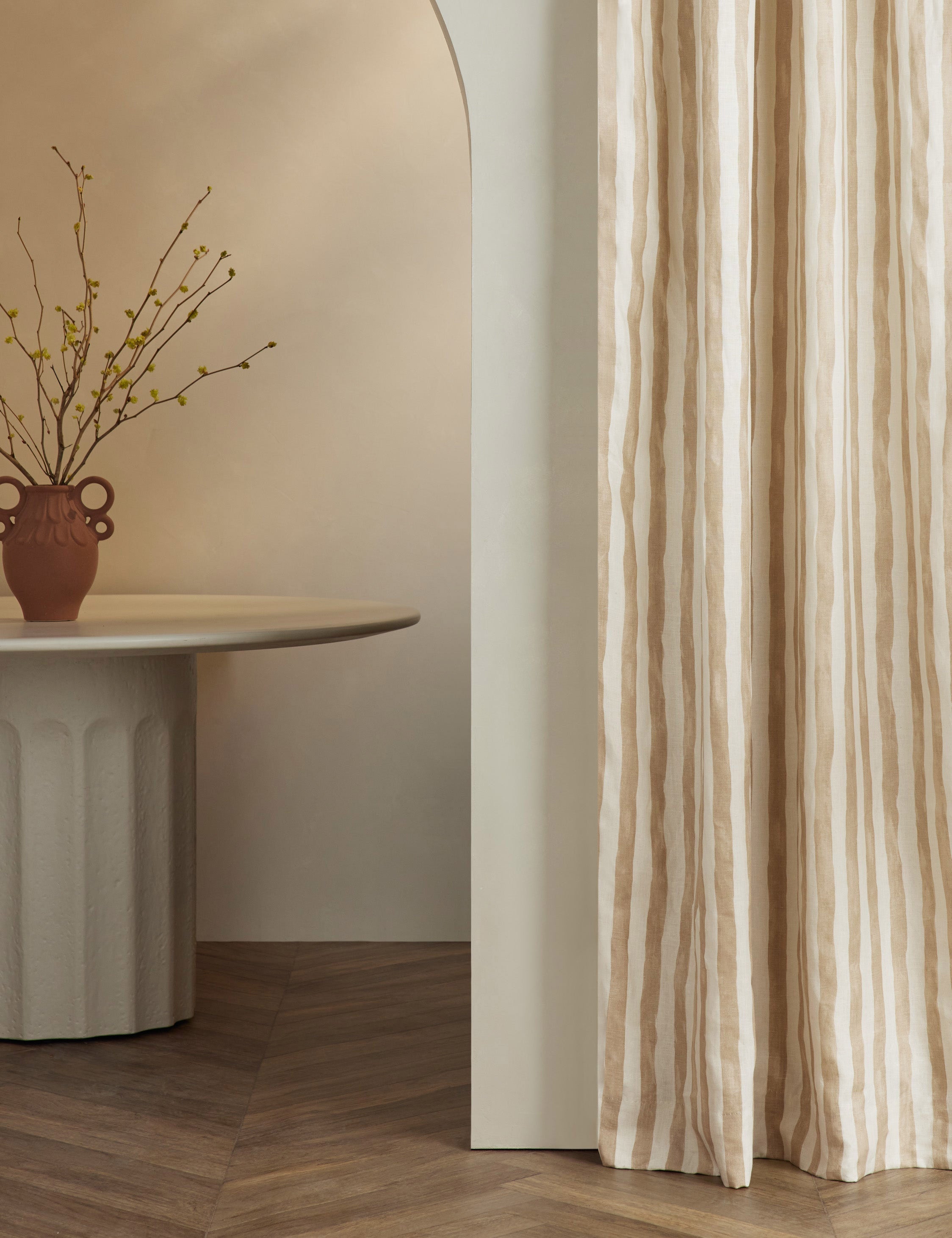 Lulu and Georgia - Painterly Stripe Linen Curtain Panel by Sarah Sherman Samuel