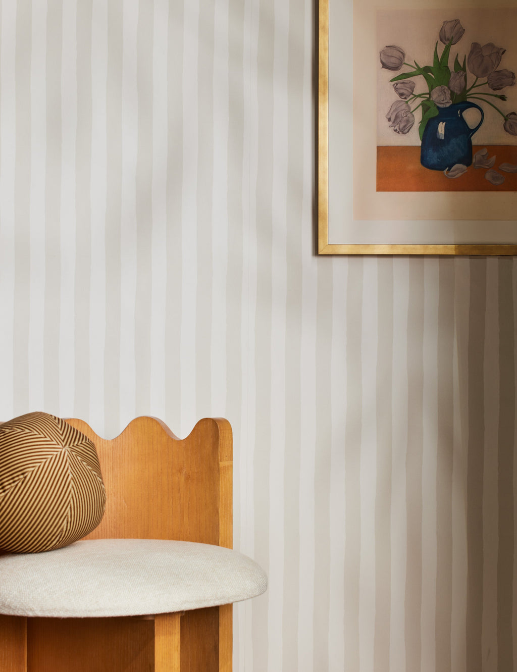 Lulu and Georgia - Painterly Stripe Wallpaper by Sarah Sherman Samuel