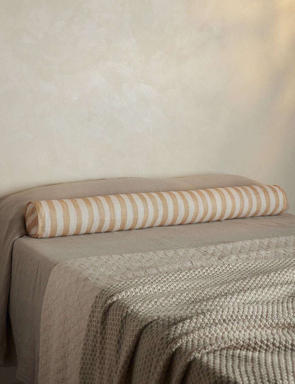 Lulu and Georgia - Painterly Stripe Linen Long Bolster Pillow by Sarah Sherman Samuel