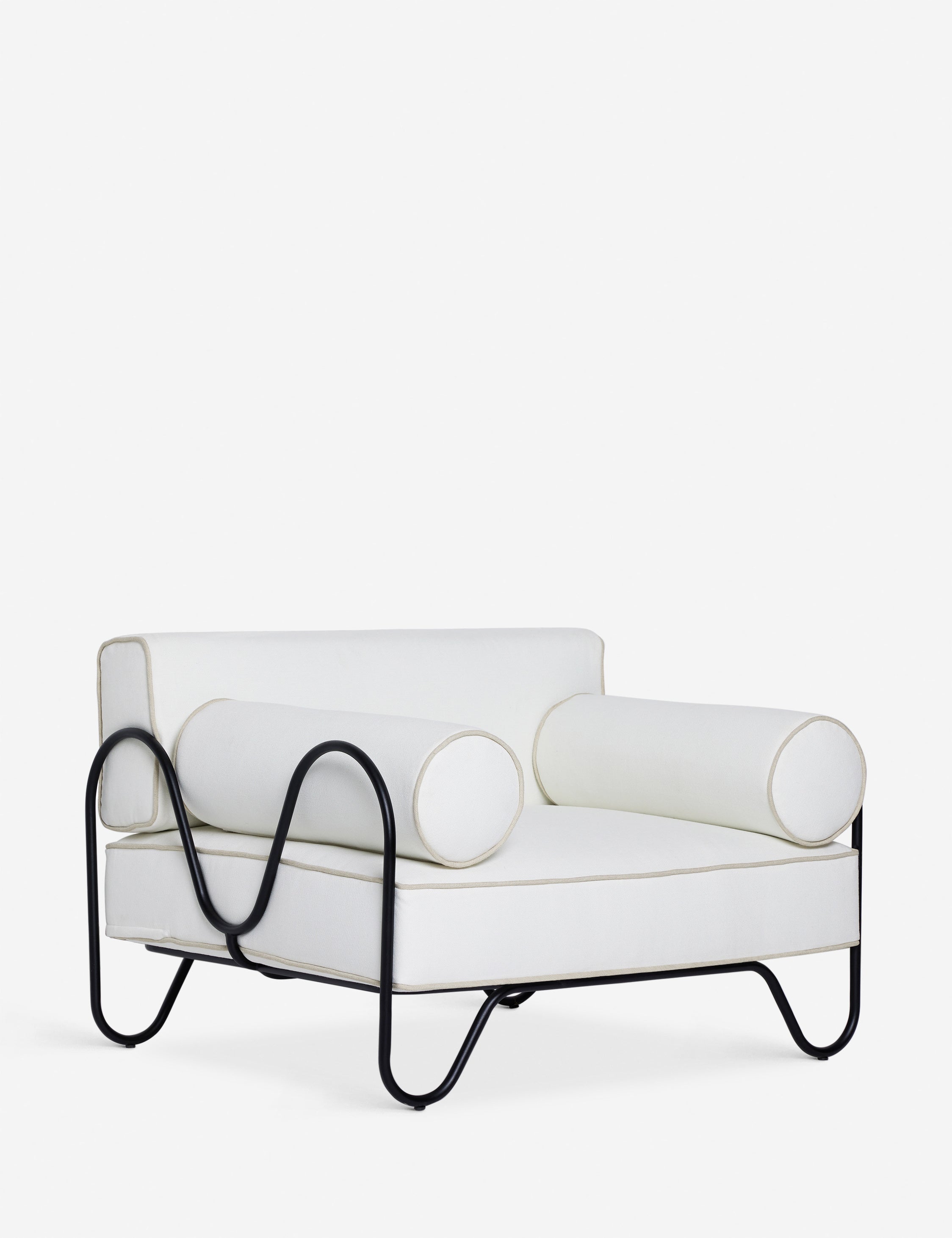 Lulu and Georgia - Peggy Outdoor Accent Chair, Ivory by Sarah Sherman Samuel