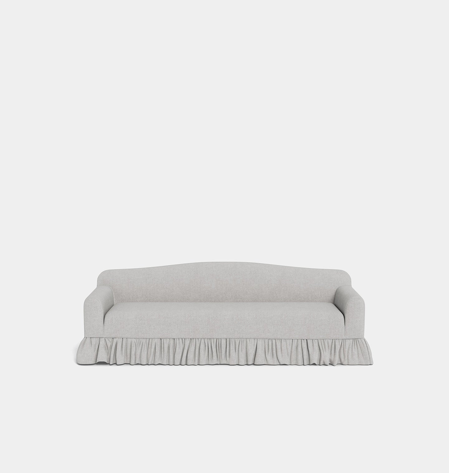 Amber Interiors - Rhodes Skirted Slipcovered Sofa