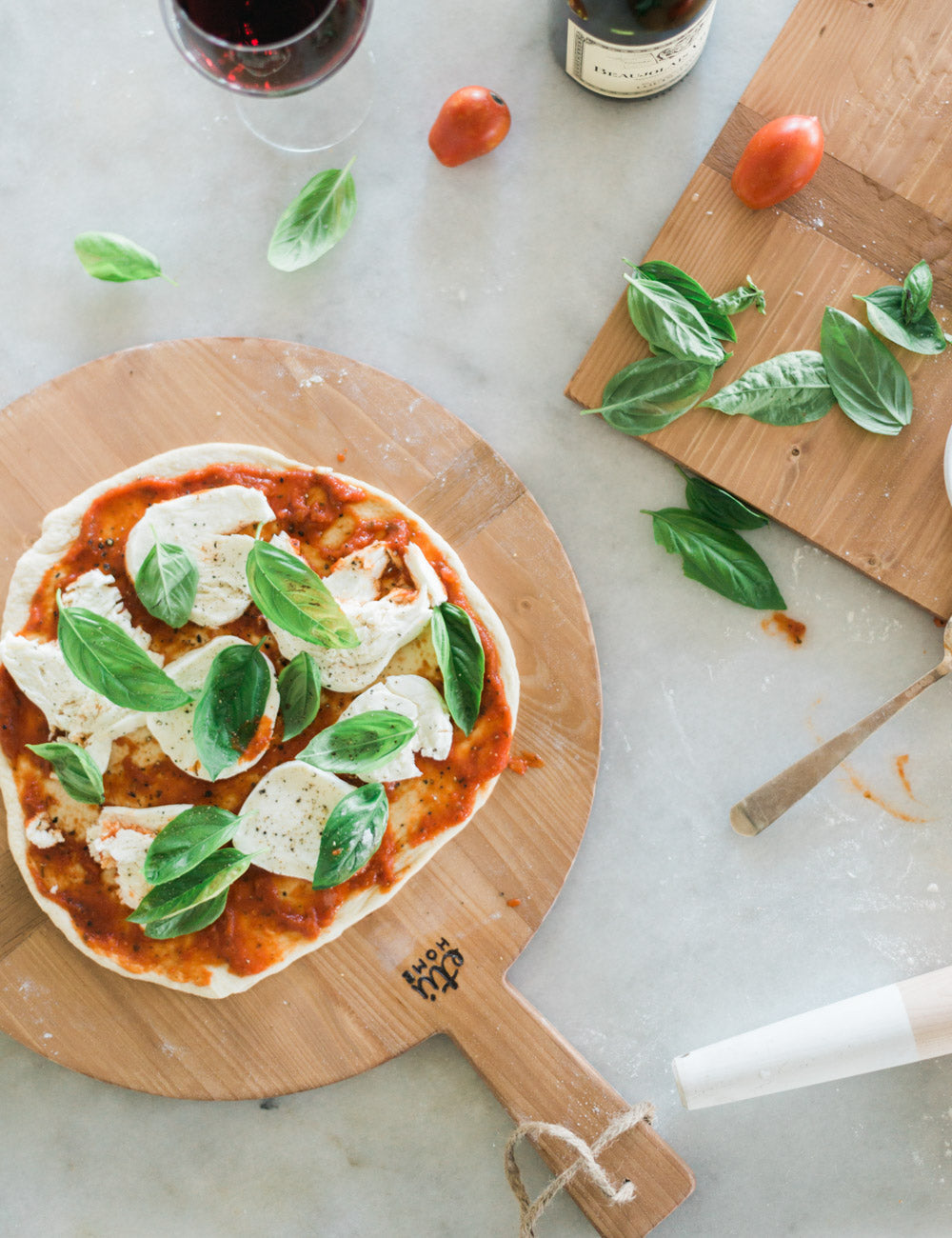 Lulu and Georgia - Handcrafted Round Pine Serving Board by etúHOME