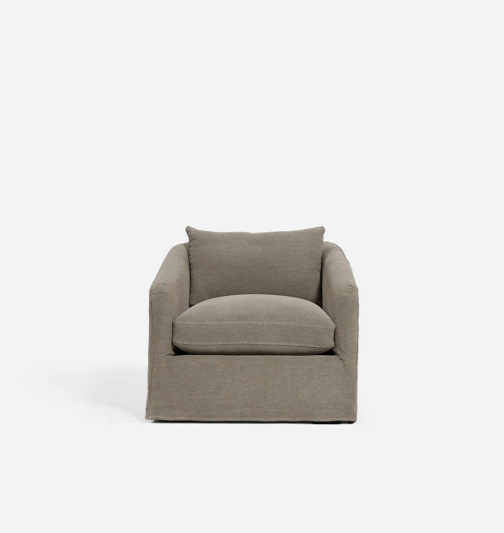Amber Interiors - Lowie Slipcovered Swivel Chair
