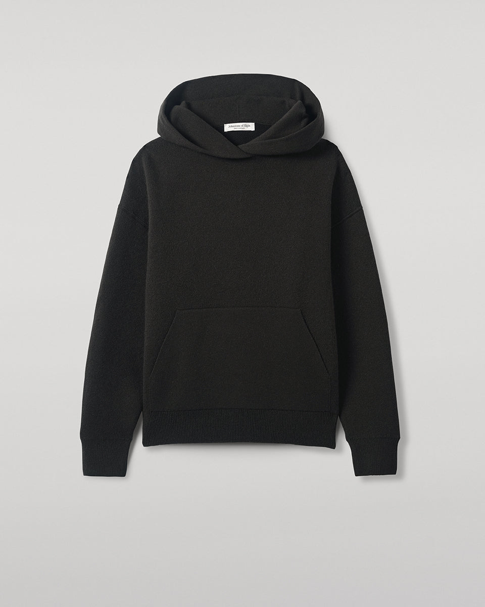 Johnstons of Elgin - Double - Face Black Cashmere Hoodie