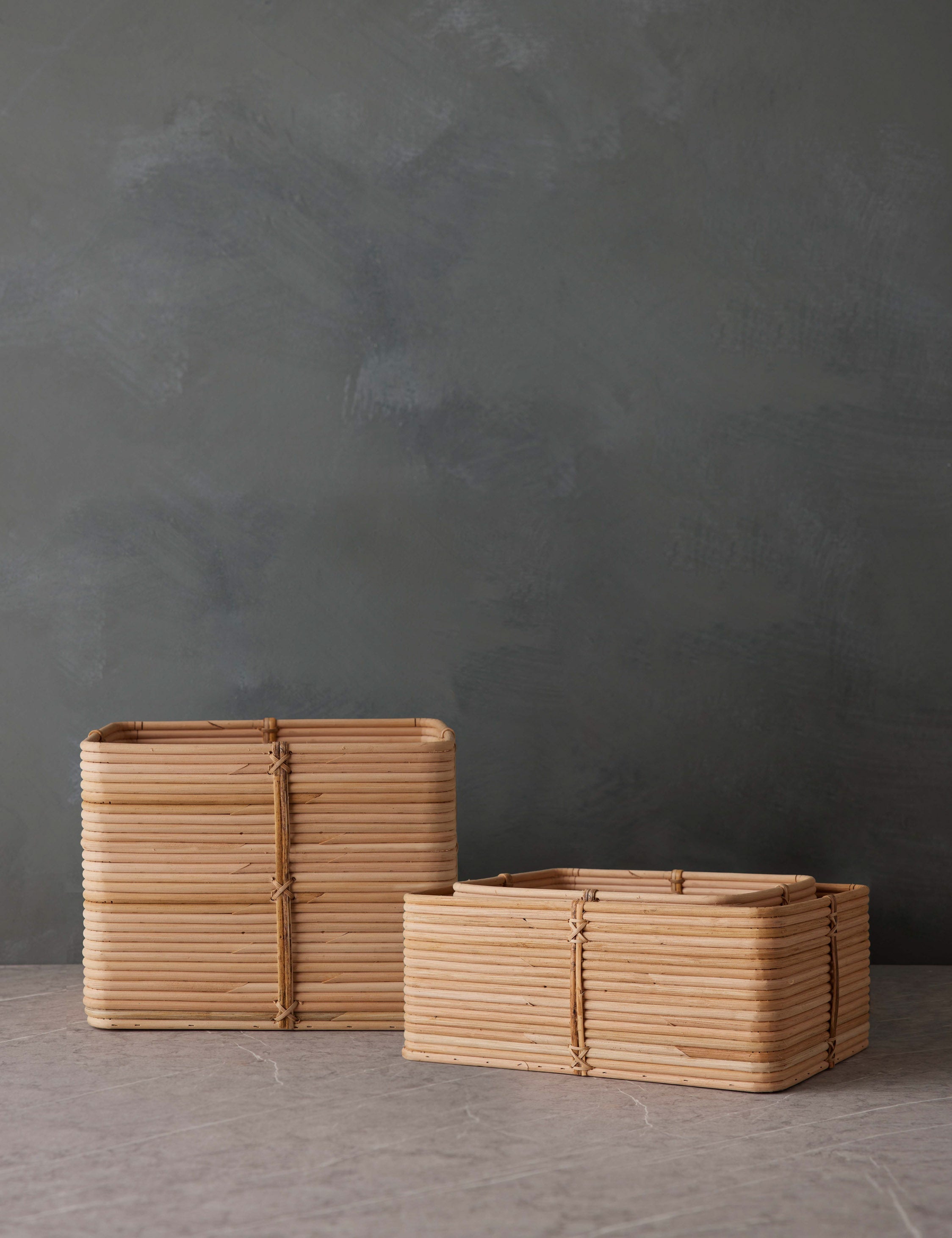 Lulu and Georgia - Reeded Rattan Basket by NEAT Method