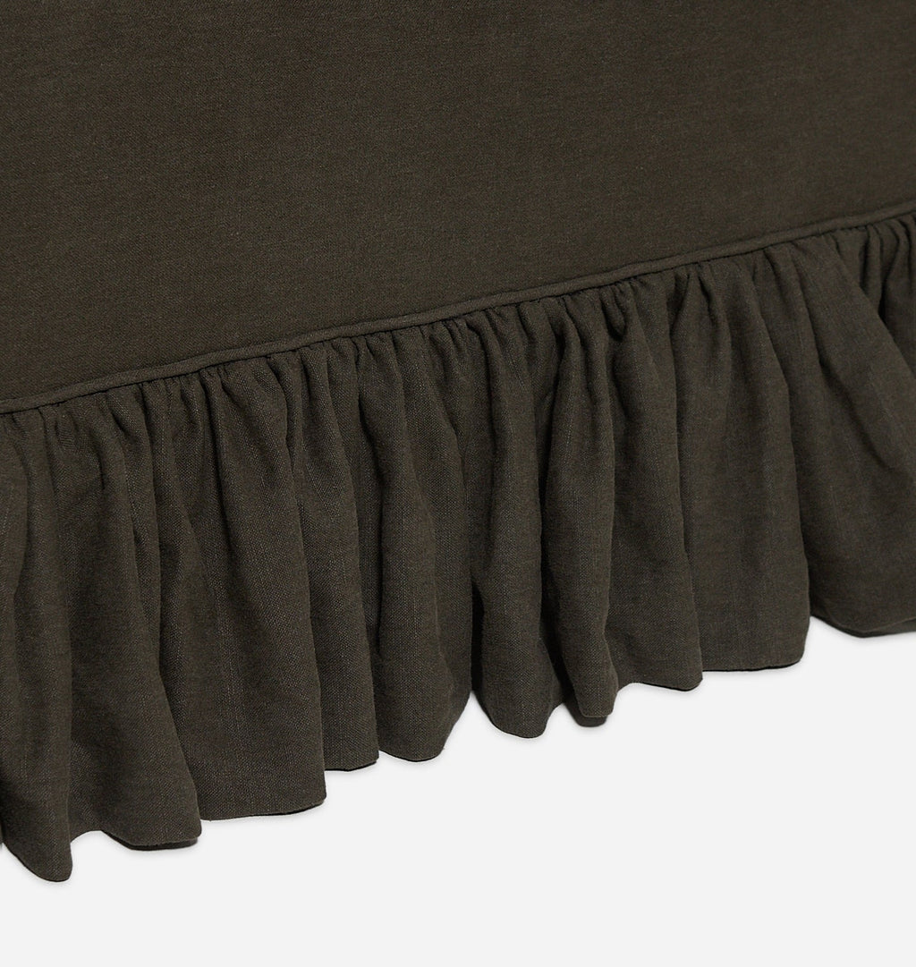 Amber Interiors - Rhodes Skirted Slipcovered Sofa