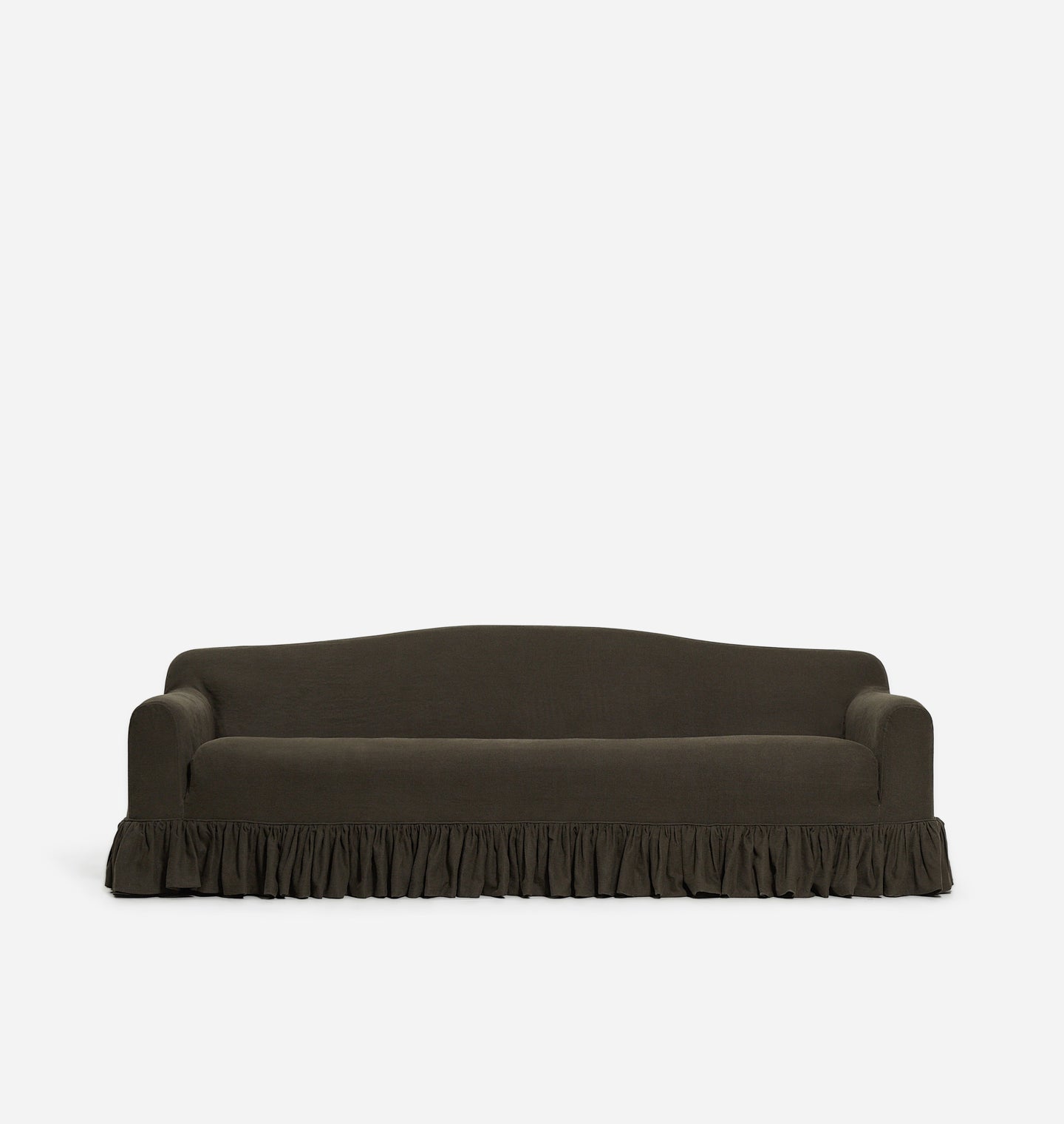 Amber Interiors - Rhodes Skirted Slipcovered Sofa