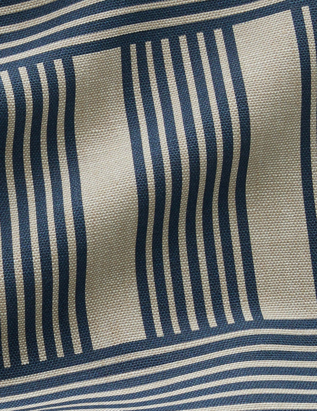 Lulu and Georgia - Roman Holiday Grid Flax Linen Fabric by Wallshoppe