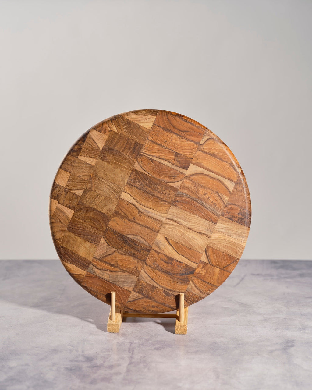 Terra Klay - Round Mosaic Cutting Board in Teak Wood