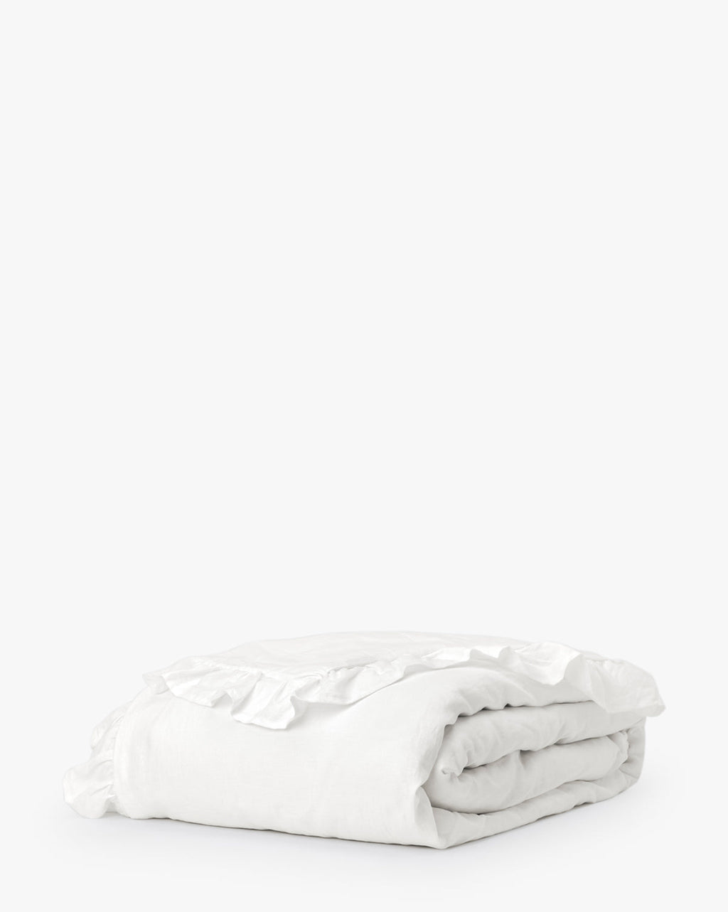 McGee & Co - Ruffle White Linen Duvet Cover