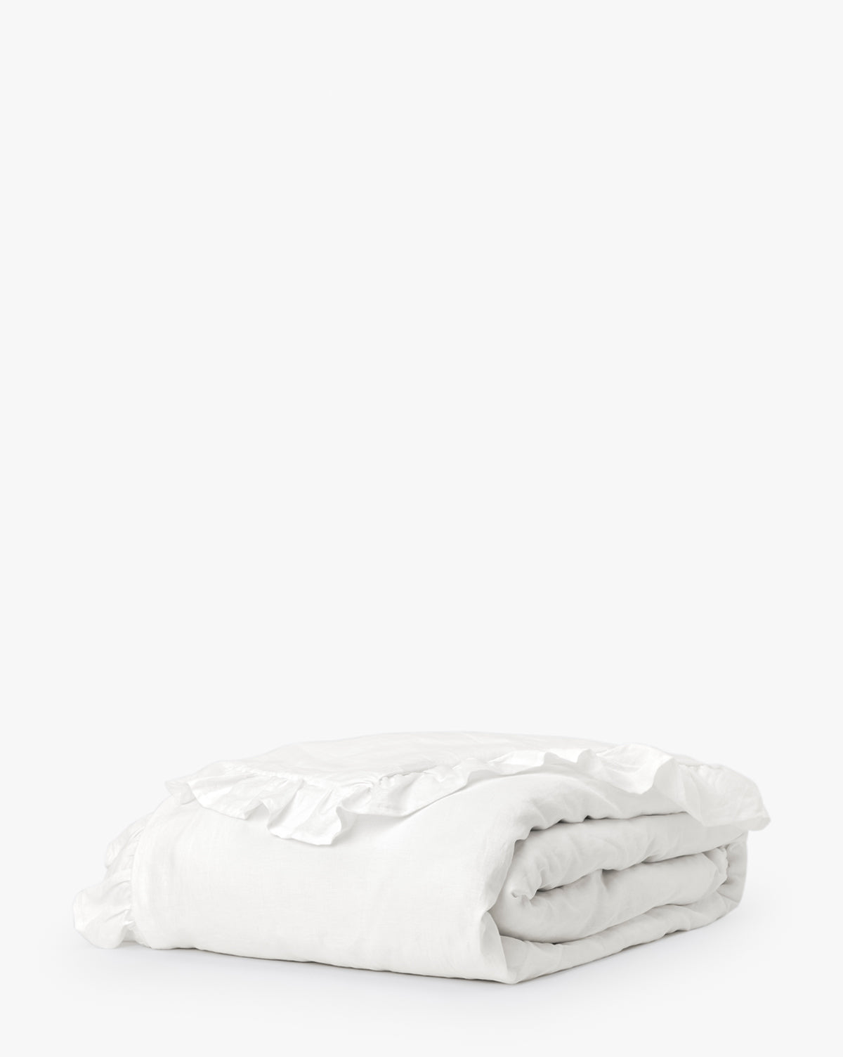 McGee & Co - Ruffle White Linen Duvet Cover