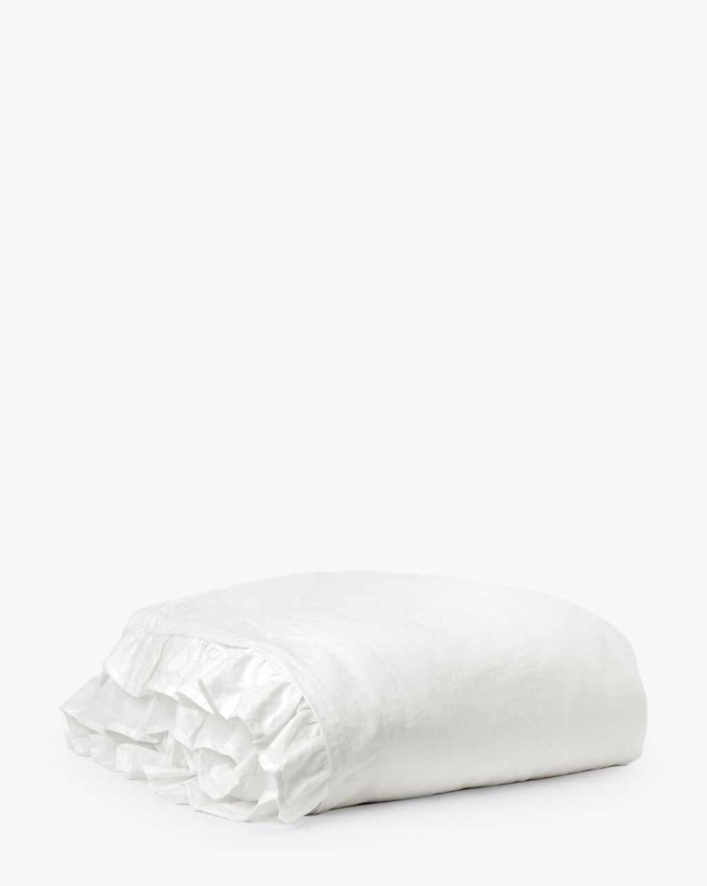 McGee & Co - Ruffle White Linen Duvet Cover