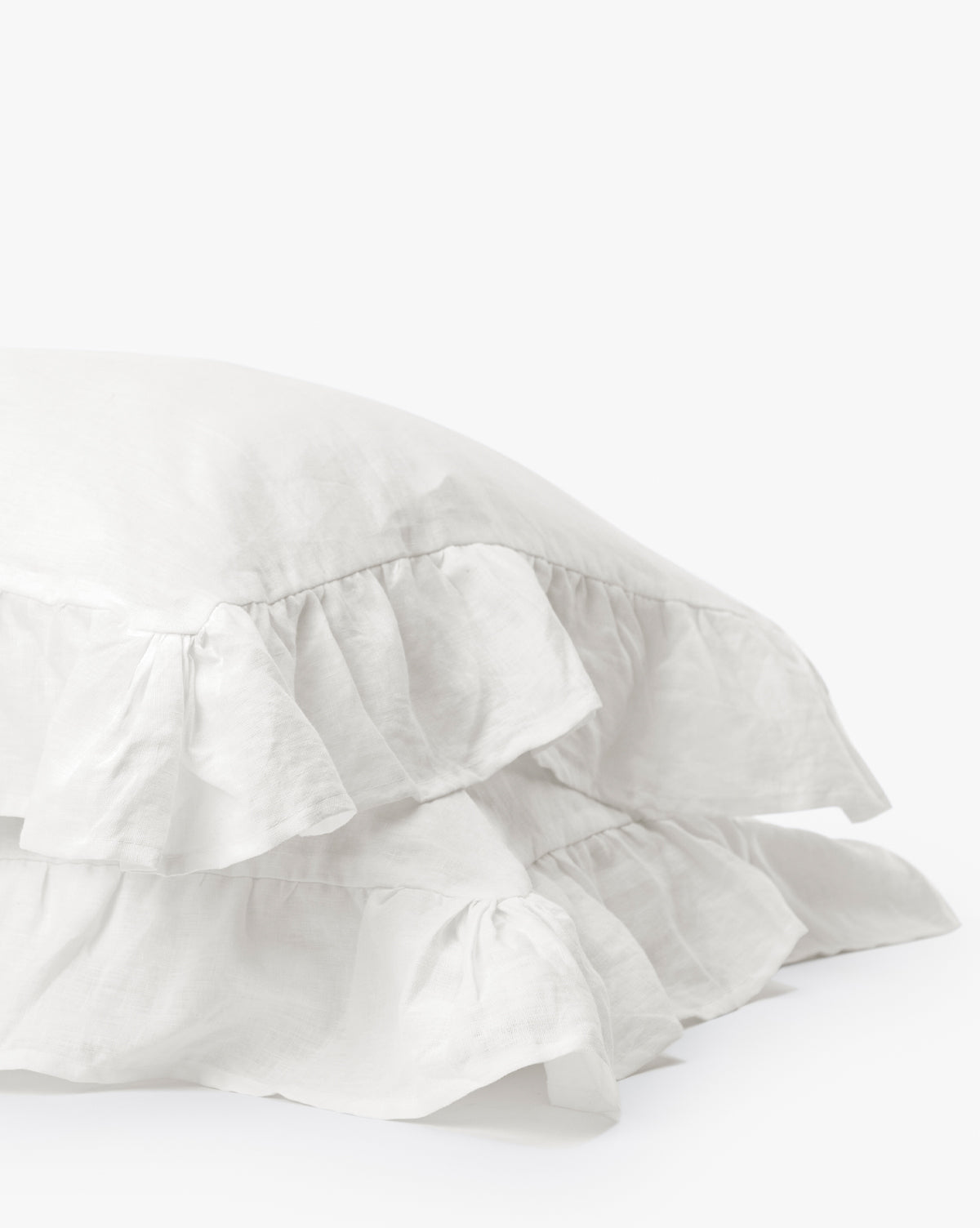 McGee & Co - Ruffle White Linen Shams (Set of 2)