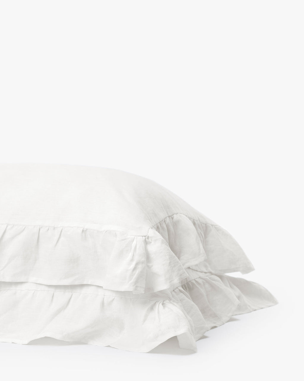 McGee & Co - Ruffle White Linen Shams (Set of 2)
