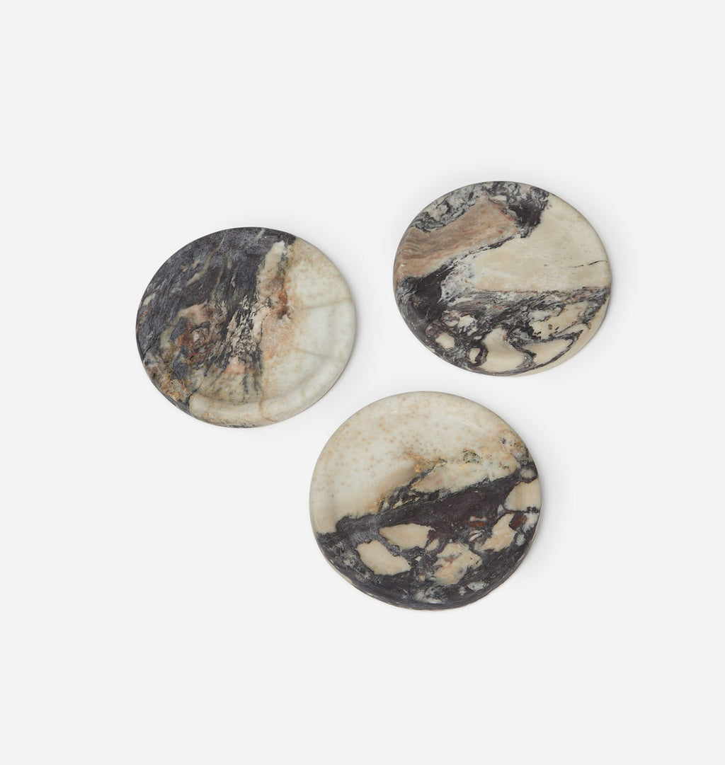 Amber Interiors - Allyn Marble Coaster Calacatta Viola S/4