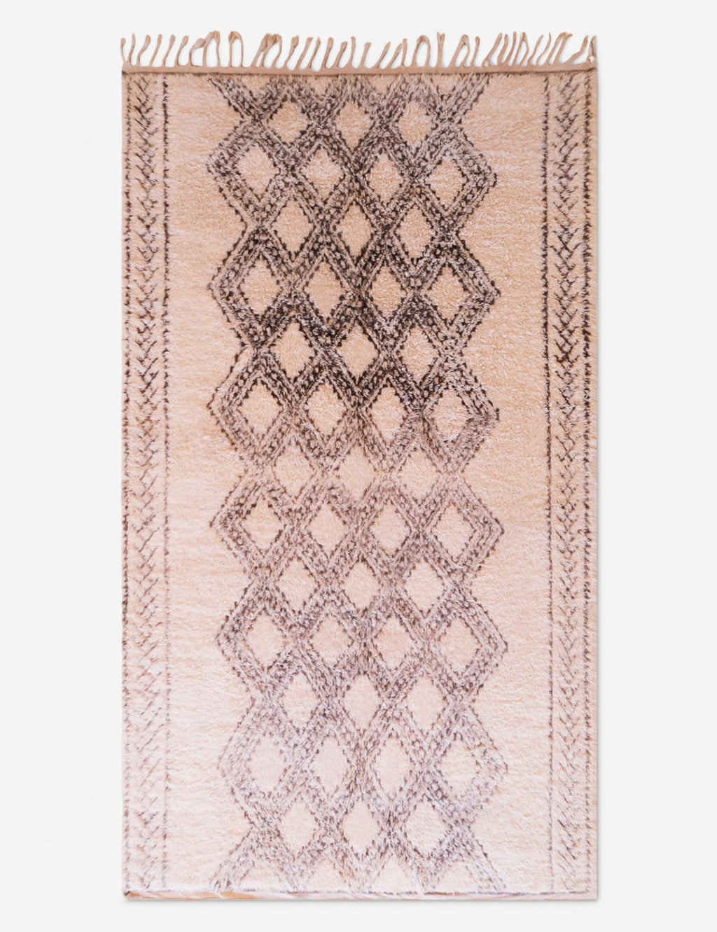 Lulu and Georgia - Vintage Moroccan Hand - Knotted Wool Rug No. 53, 6'11 x 11'11"