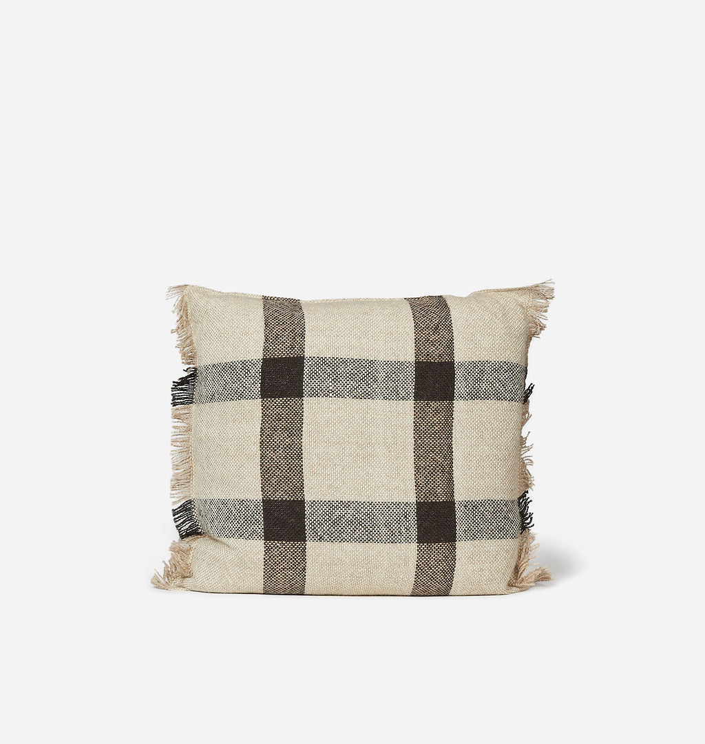 Amber Interiors - Maddie Pillow Beige/Black 22" x 22"