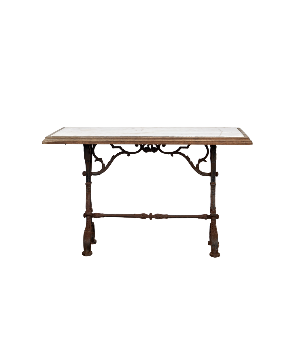 Olive Ateliers - Liege Marble Cafe Table - Wood Trim