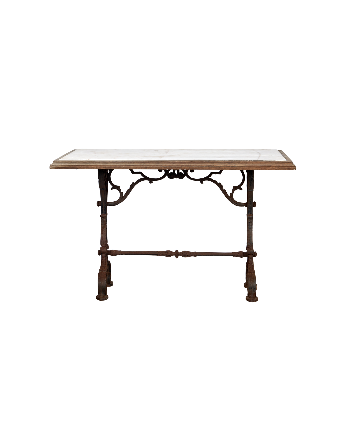 Olive Ateliers - Liege Marble Cafe Table - Wood Trim
