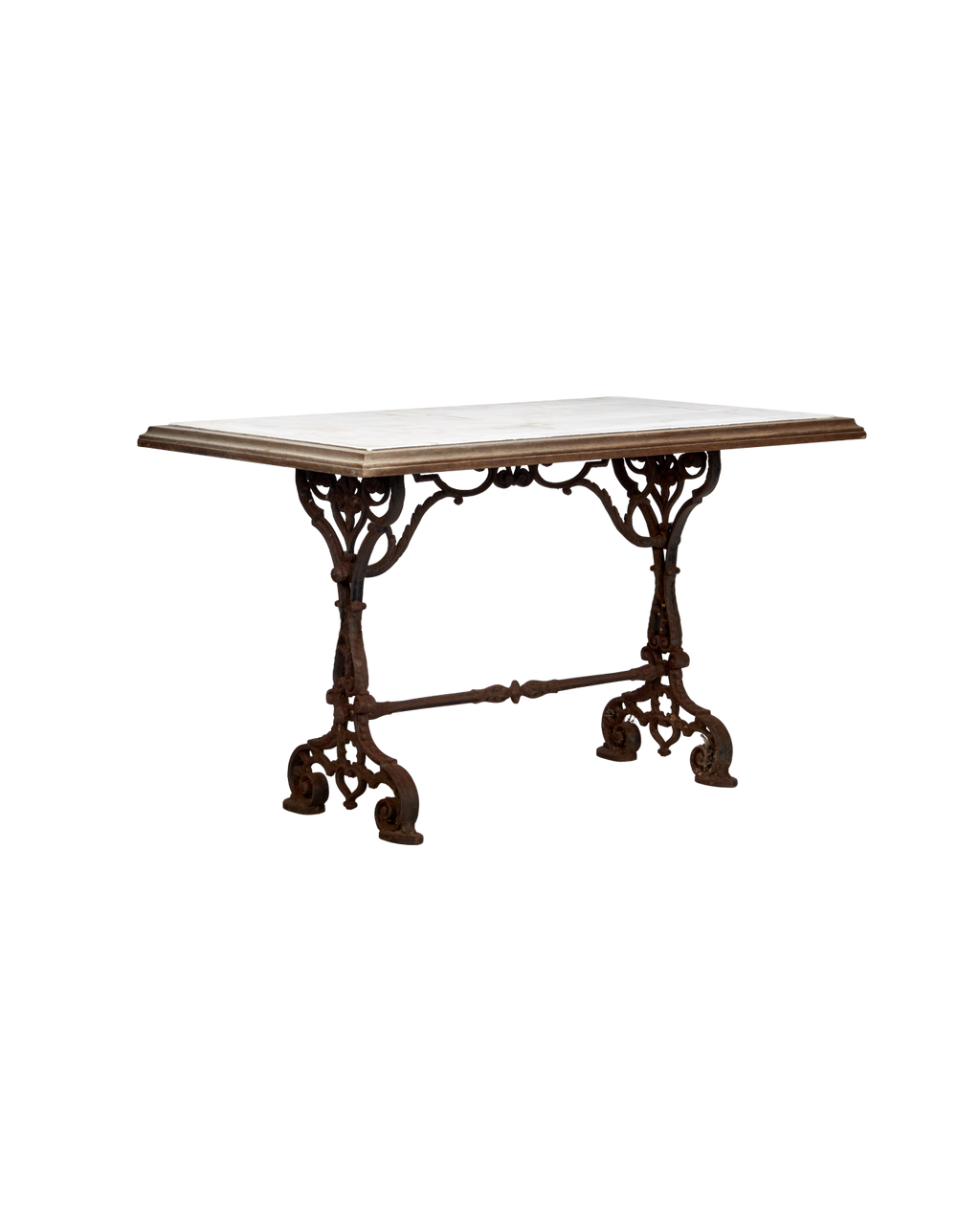 Olive Ateliers - Liege Marble Cafe Table - Wood Trim