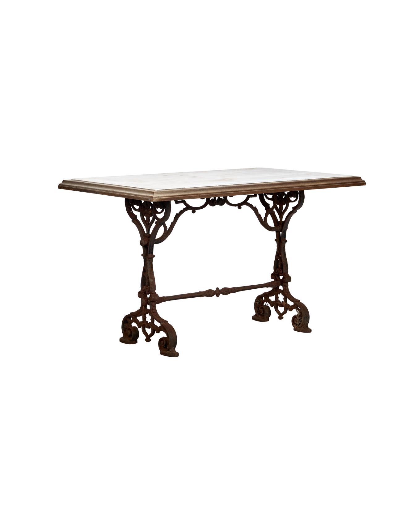 Olive Ateliers - Liege Marble Cafe Table - Wood Trim